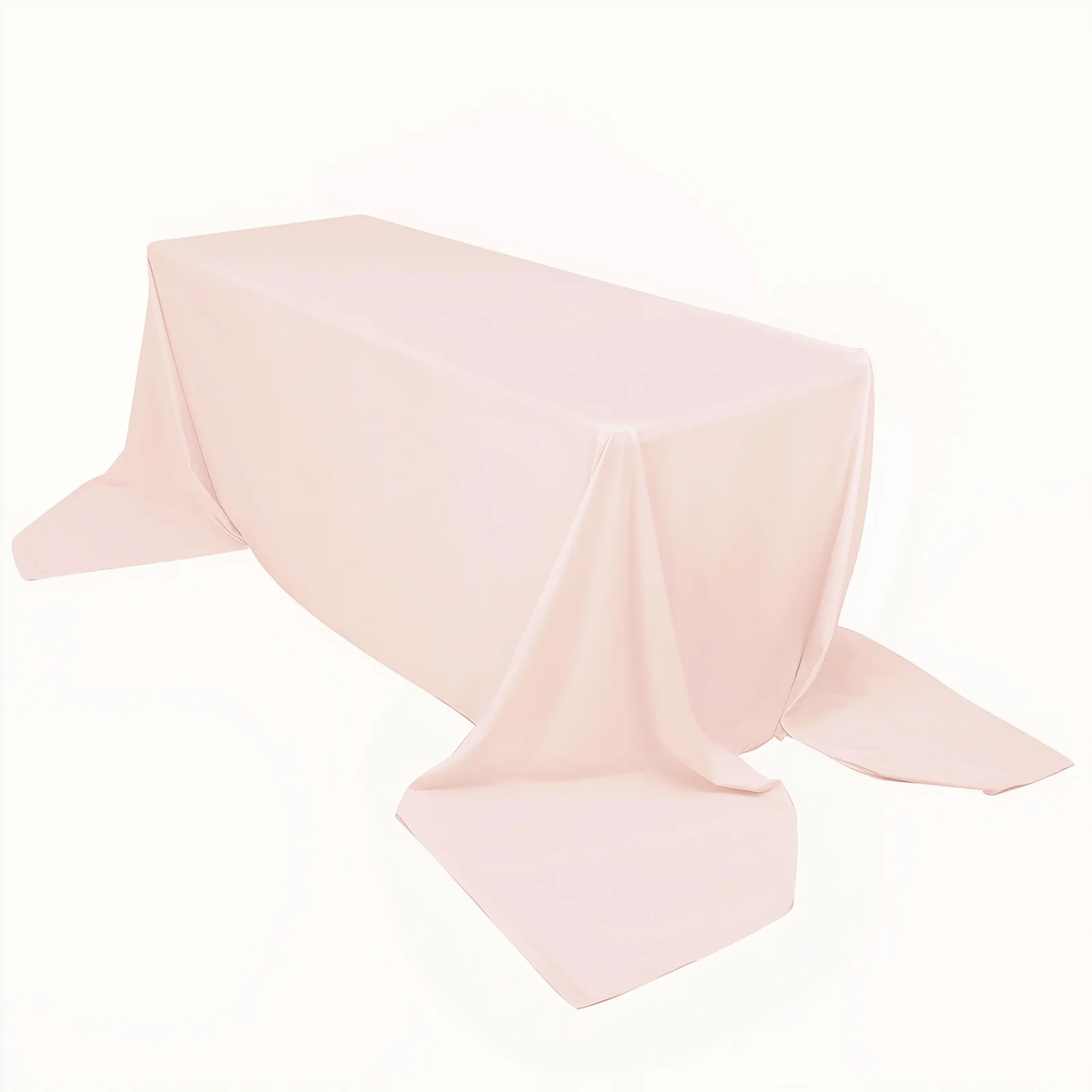 Scuba Rectangular Tablecloth 90"x156" Blush - Seamless & Wrinkle Free Table Cover - Image 4