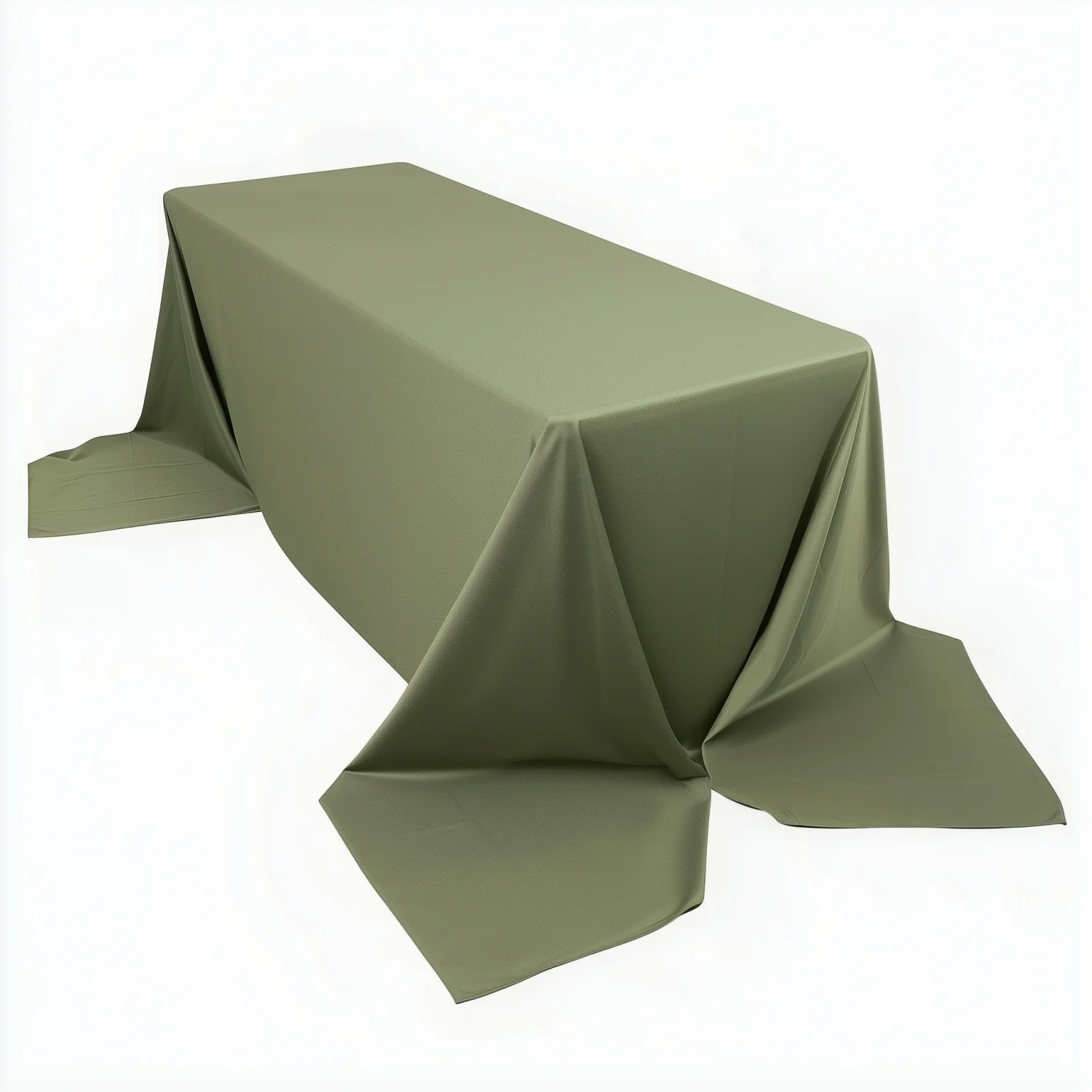 Scuba Rectangular Tablecloth 90"x156" Dusty Sage Green - Seamless & Wrinkle Free Table Cover - Image 3