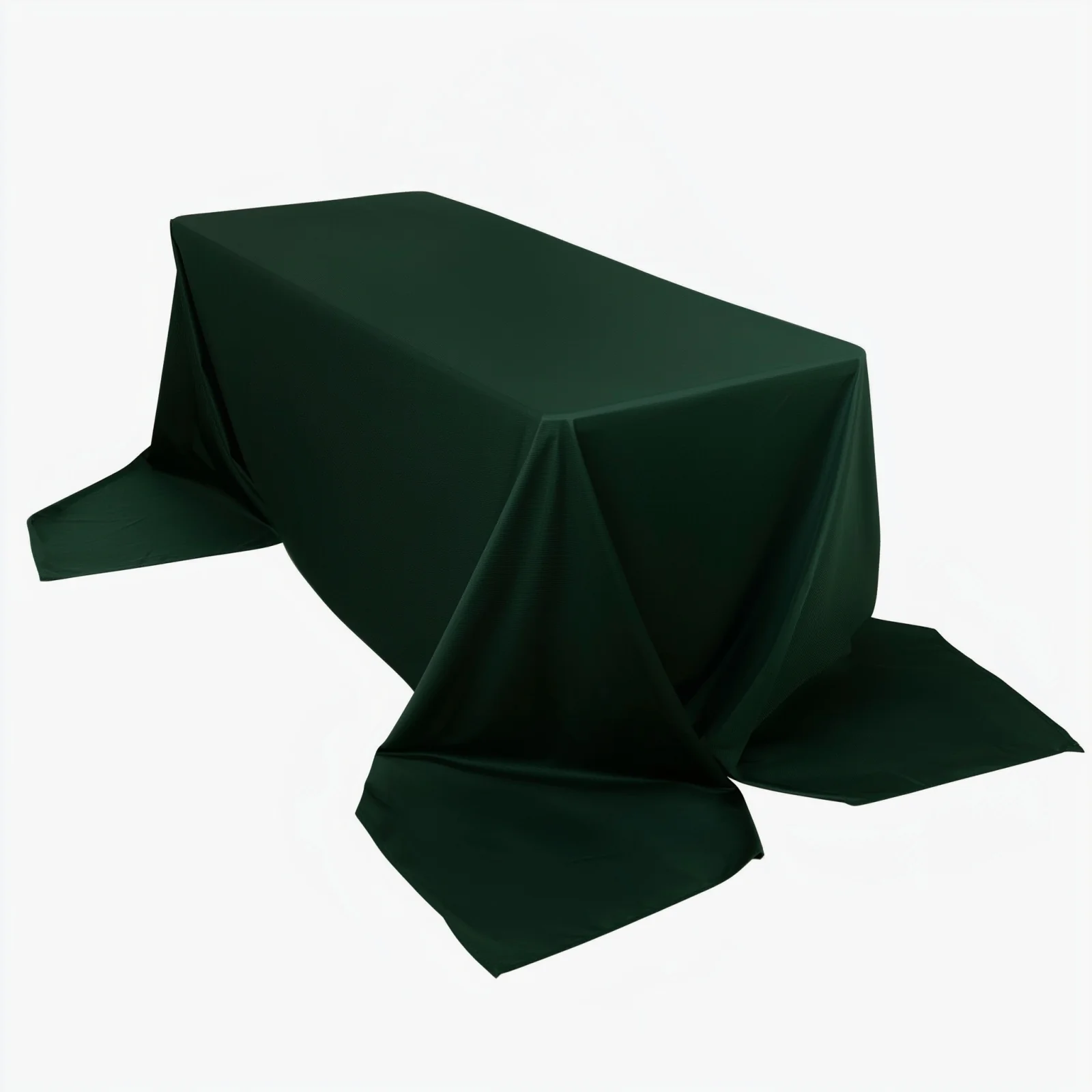 Scuba Rectangular Tablecloth 90"x156" Hunter Emerald Green - Seamless & Wrinkle Free Table Cover - Image 3