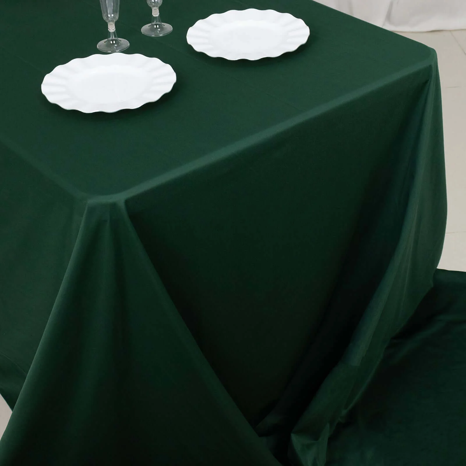 Scuba Rectangular Tablecloth 90"x156" Hunter Emerald Green - Seamless & Wrinkle Free Table Cover - Image 7