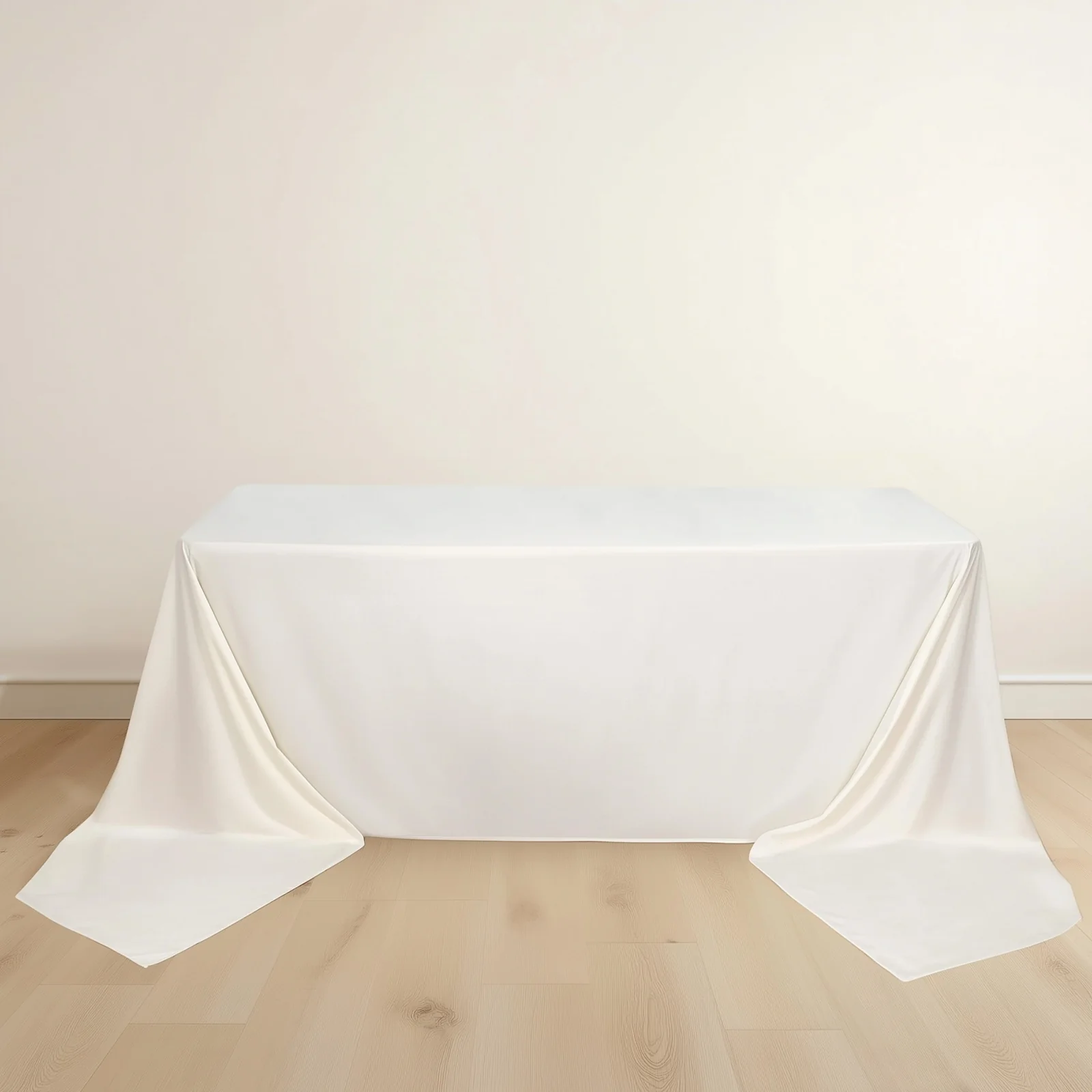 Scuba Rectangular Tablecloth 90"x156" Ivory - Seamless & Wrinkle Free Table Cover