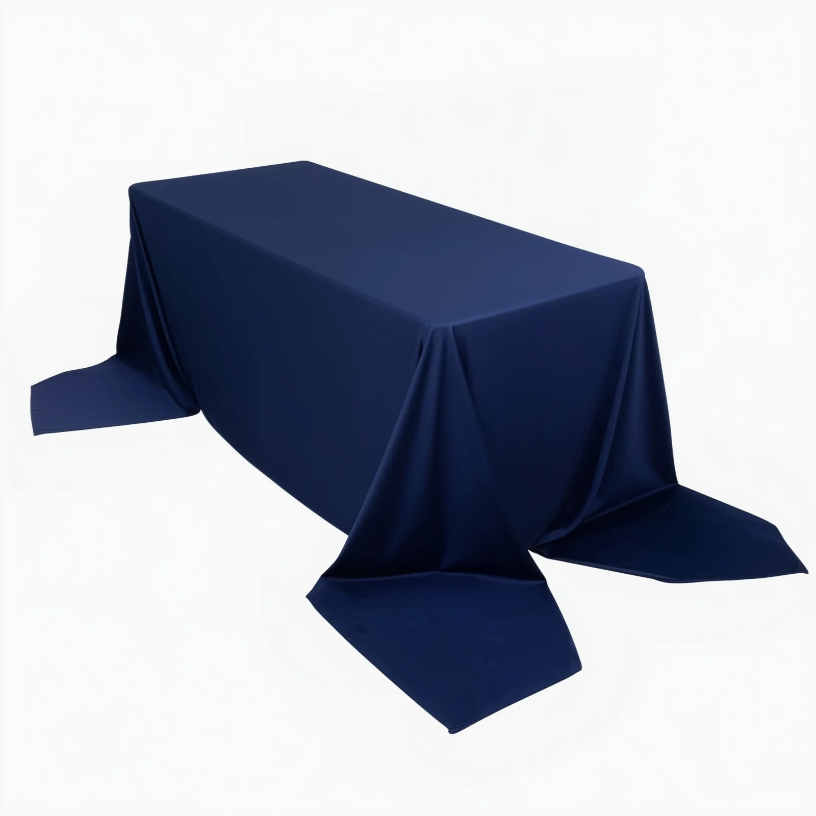 Scuba Rectangular Tablecloth 90"x156" Navy Blue - Seamless & Wrinkle Free Table Cover - Image 3