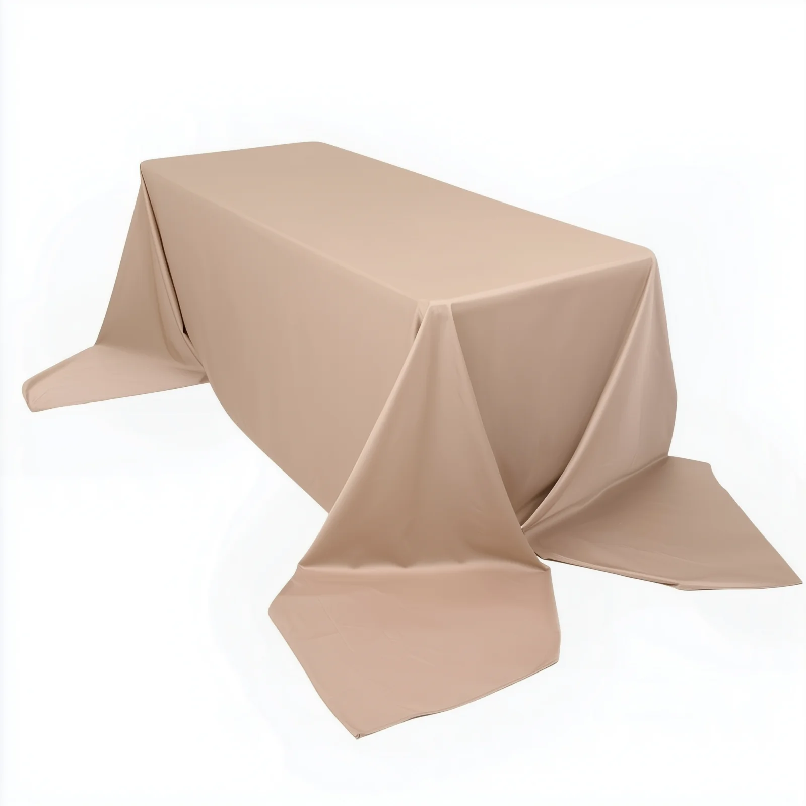 Scuba Rectangular Tablecloth 90"x156" Nude - Seamless & Wrinkle Free Table Cover - Image 3