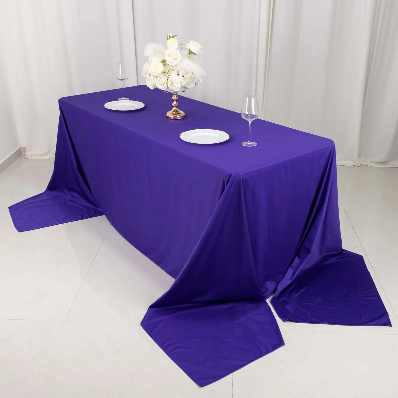 Scuba Rectangular Tablecloth 90"x156" Purple - Seamless & Wrinkle Free Table Cover - Image 6