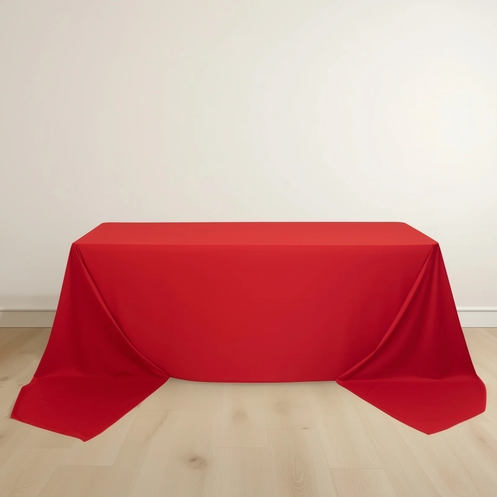 Scuba Rectangular Tablecloth 90"x156" Red - Seamless & Wrinkle Free Table Cover