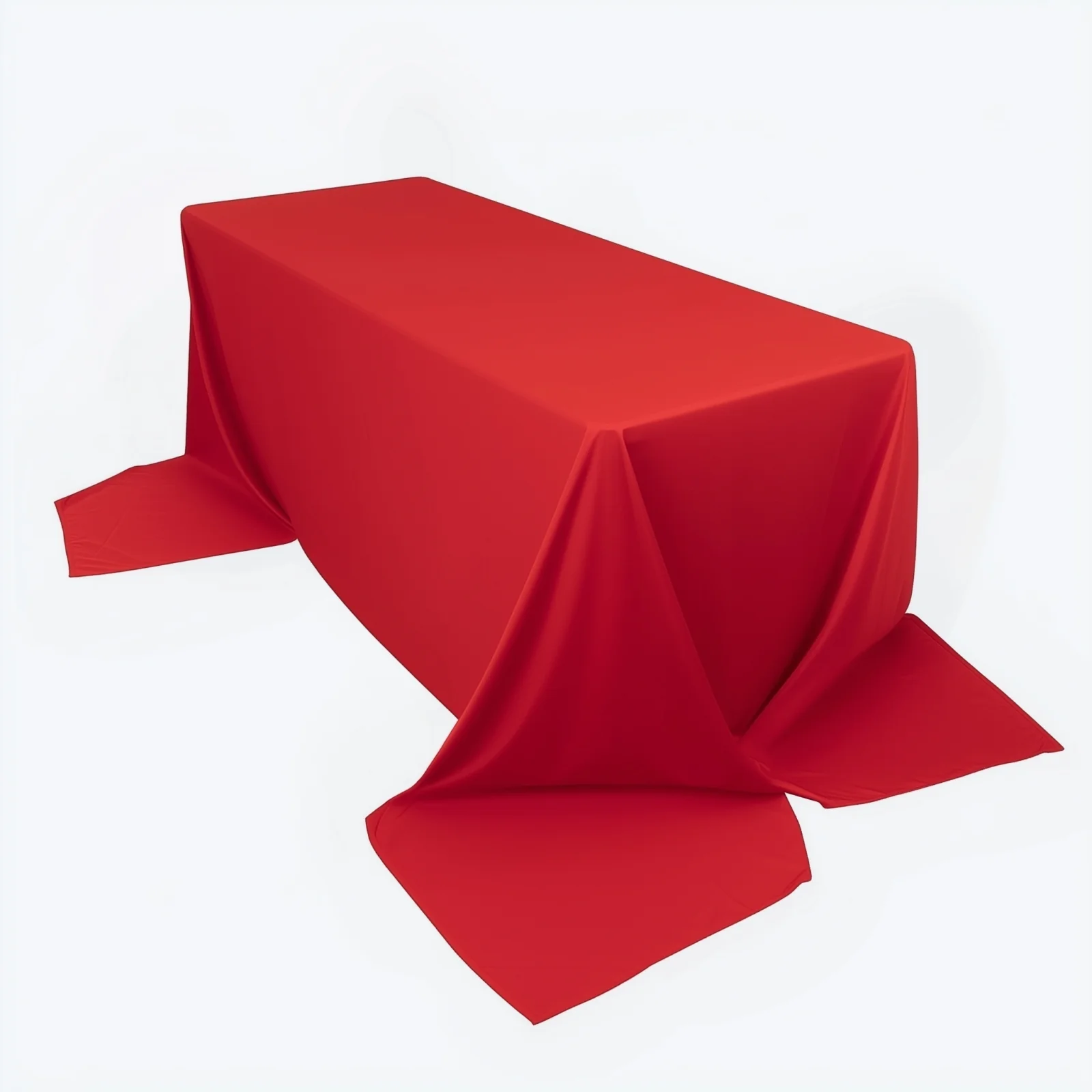 Scuba Rectangular Tablecloth 90"x156" Red - Seamless & Wrinkle Free Table Cover - Image 3
