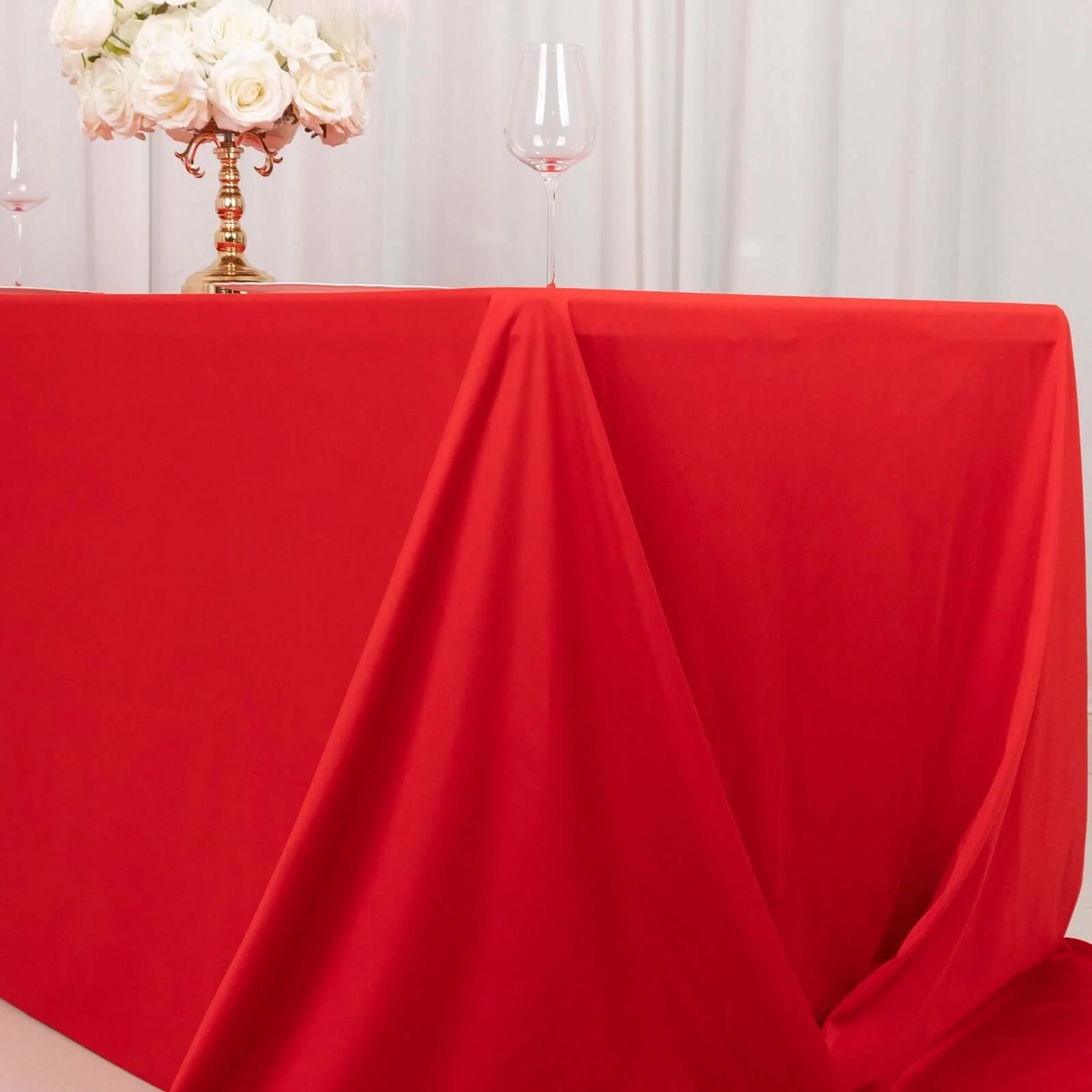 Scuba Rectangular Tablecloth 90"x156" Red - Seamless & Wrinkle Free Table Cover - Image 7