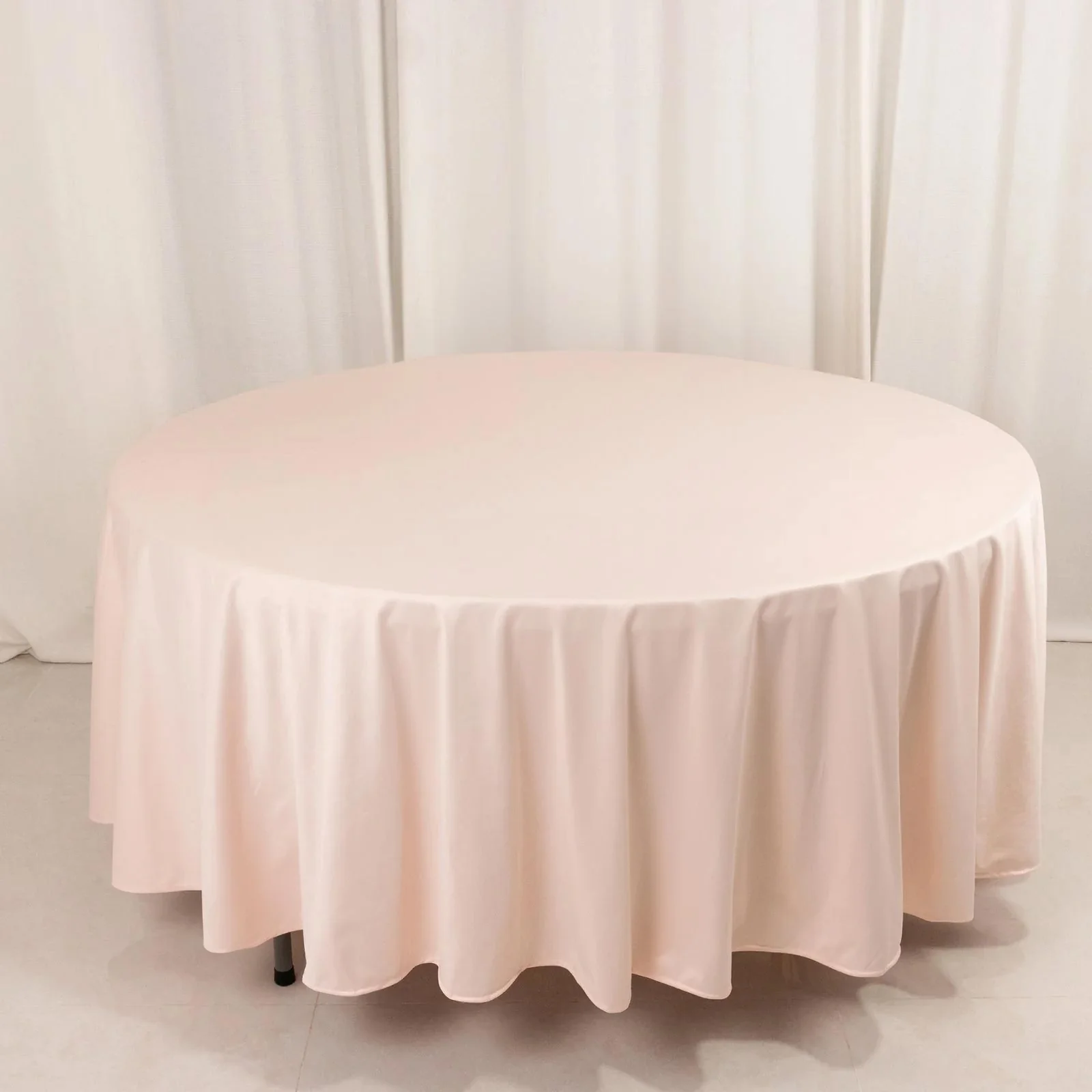 Scuba Round Tablecloth 108" Blush - Wrinkle Free Table Cover