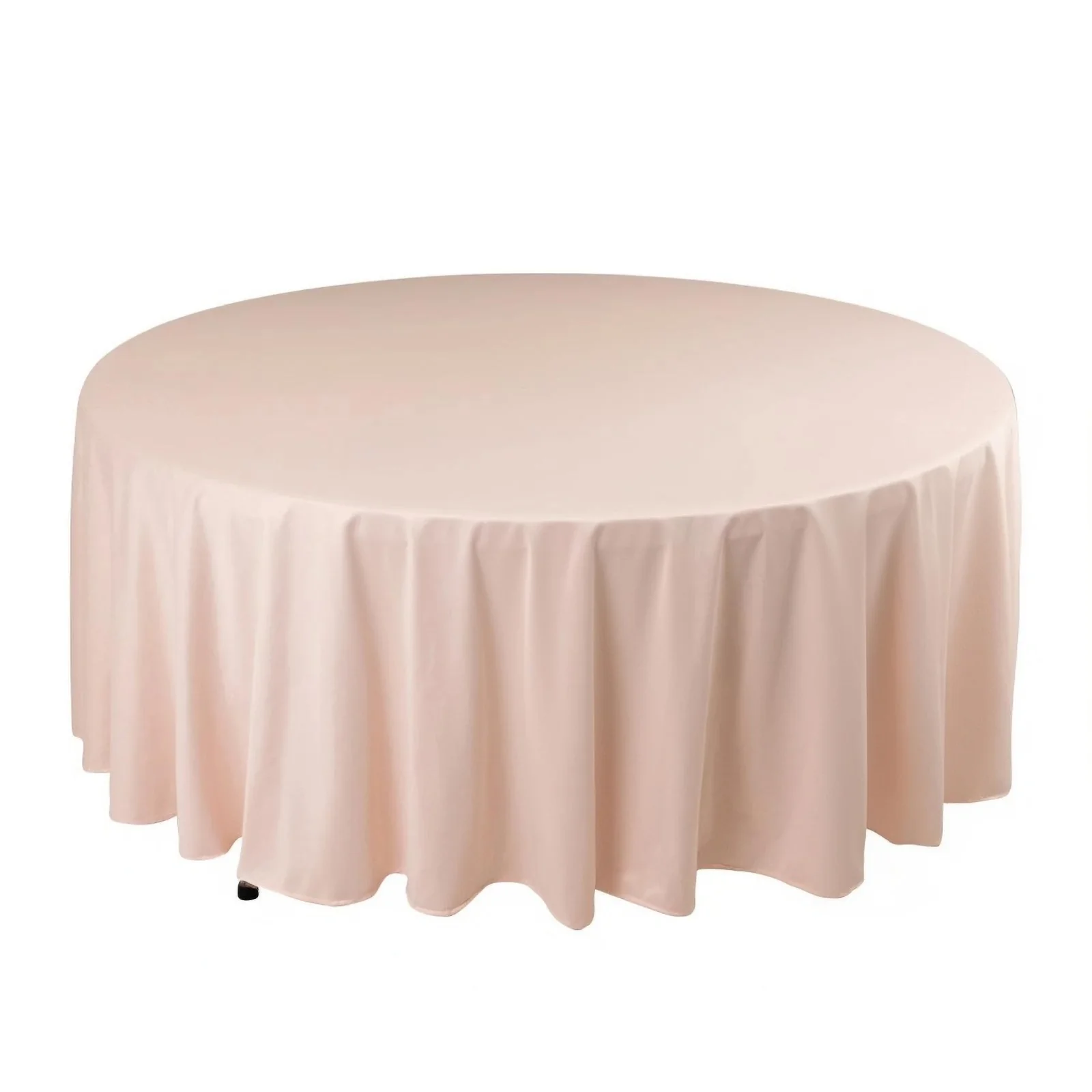 Scuba Round Tablecloth 108" Blush - Wrinkle Free Table Cover - Image 3
