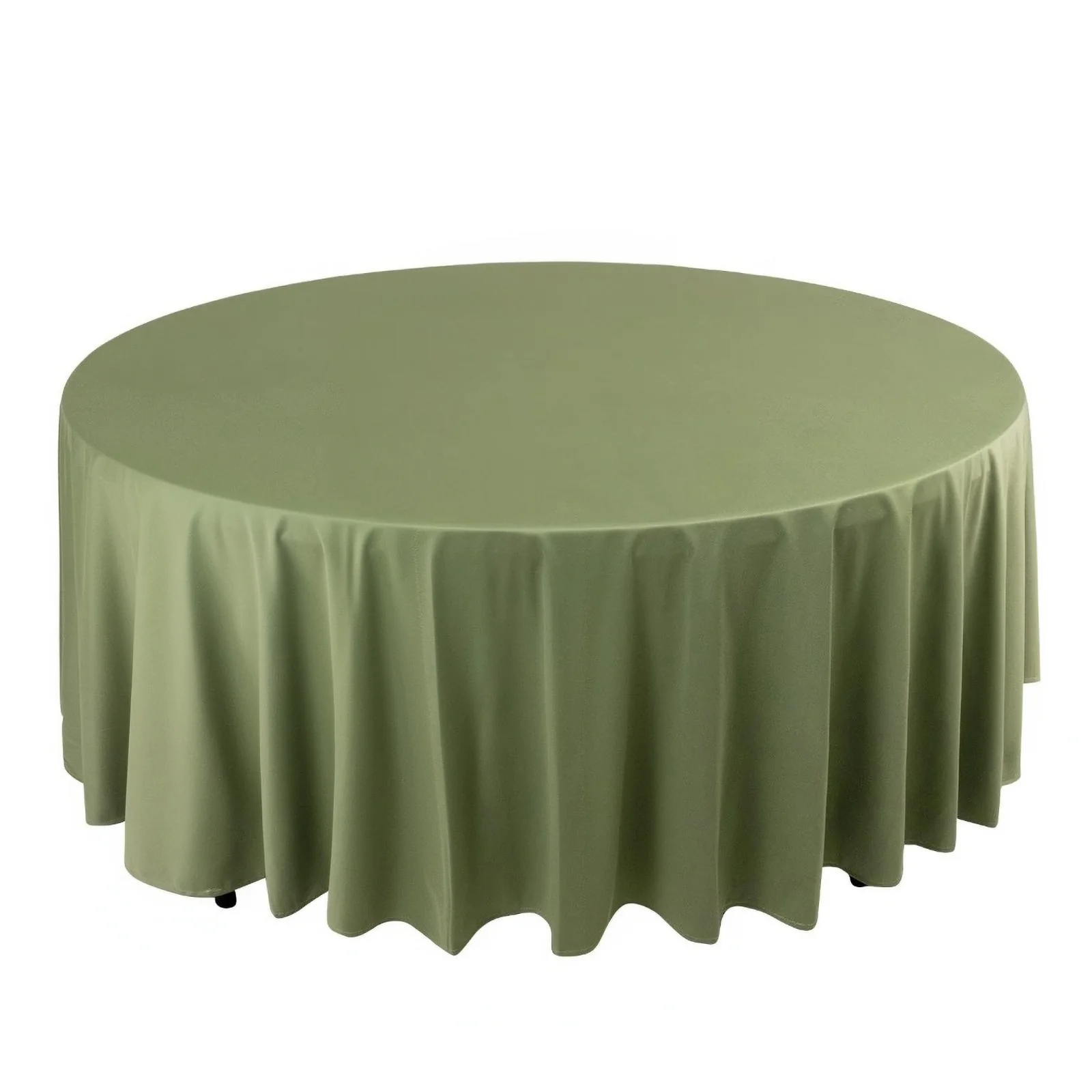 Scuba Round Tablecloth 108" Dusty Sage Green - Wrinkle Free Table Cover - Image 3