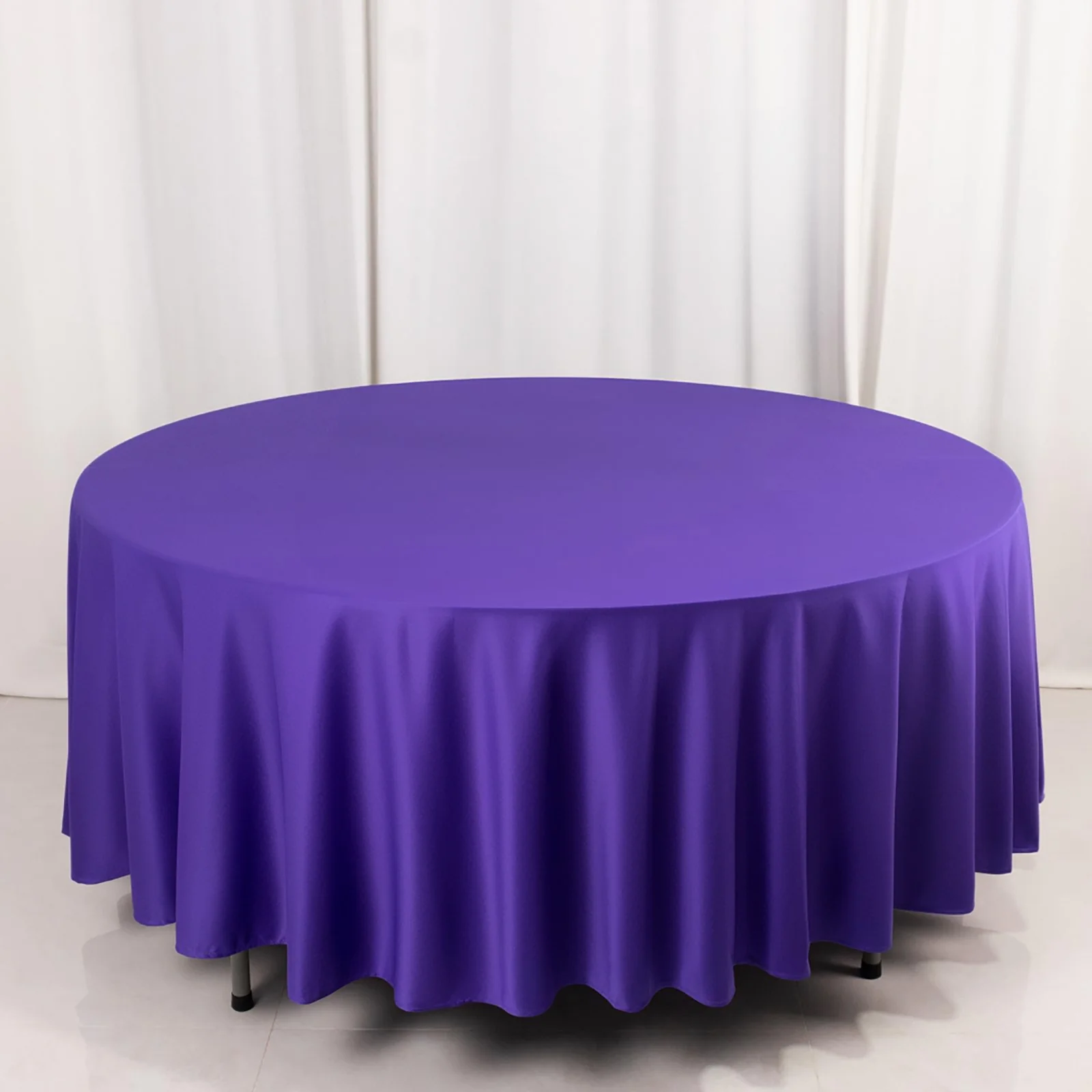 Scuba Round Tablecloth 108" Purple - Wrinkle Free Table Cover