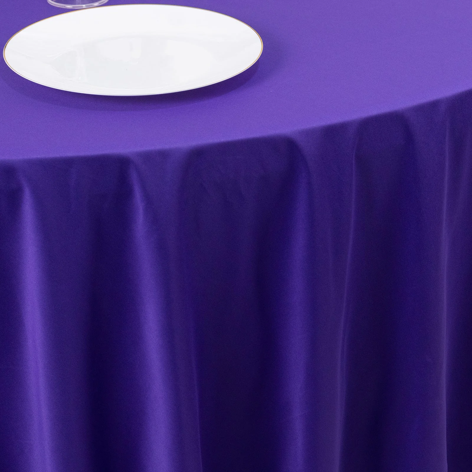 Scuba Round Tablecloth 108" Purple - Wrinkle Free Table Cover - Image 6
