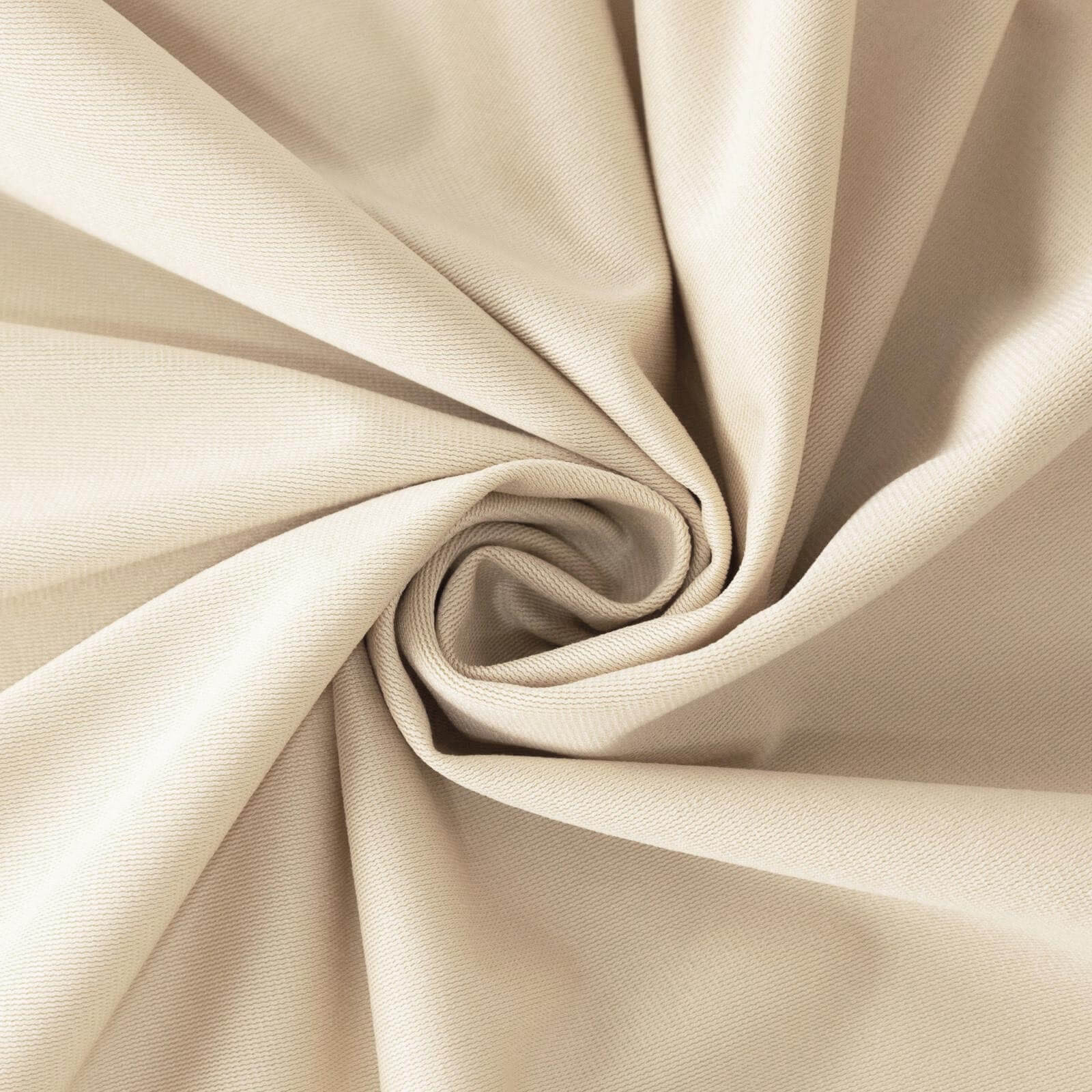 Scuba Round Tablecloth 120" Beige - Seamless & Wrinkle Free Table Cover - Image 8