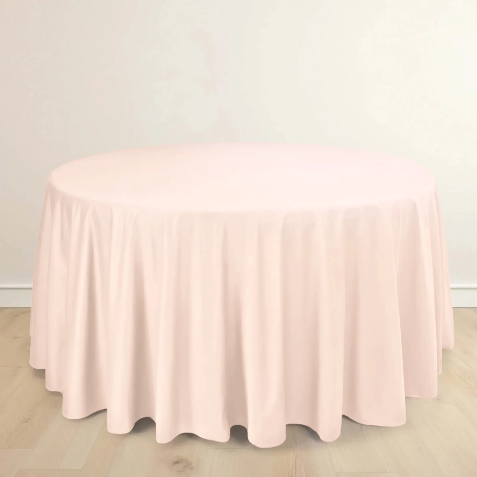 Scuba Round Tablecloth 120" Blush - Seamless & Wrinkle Free Table Cover