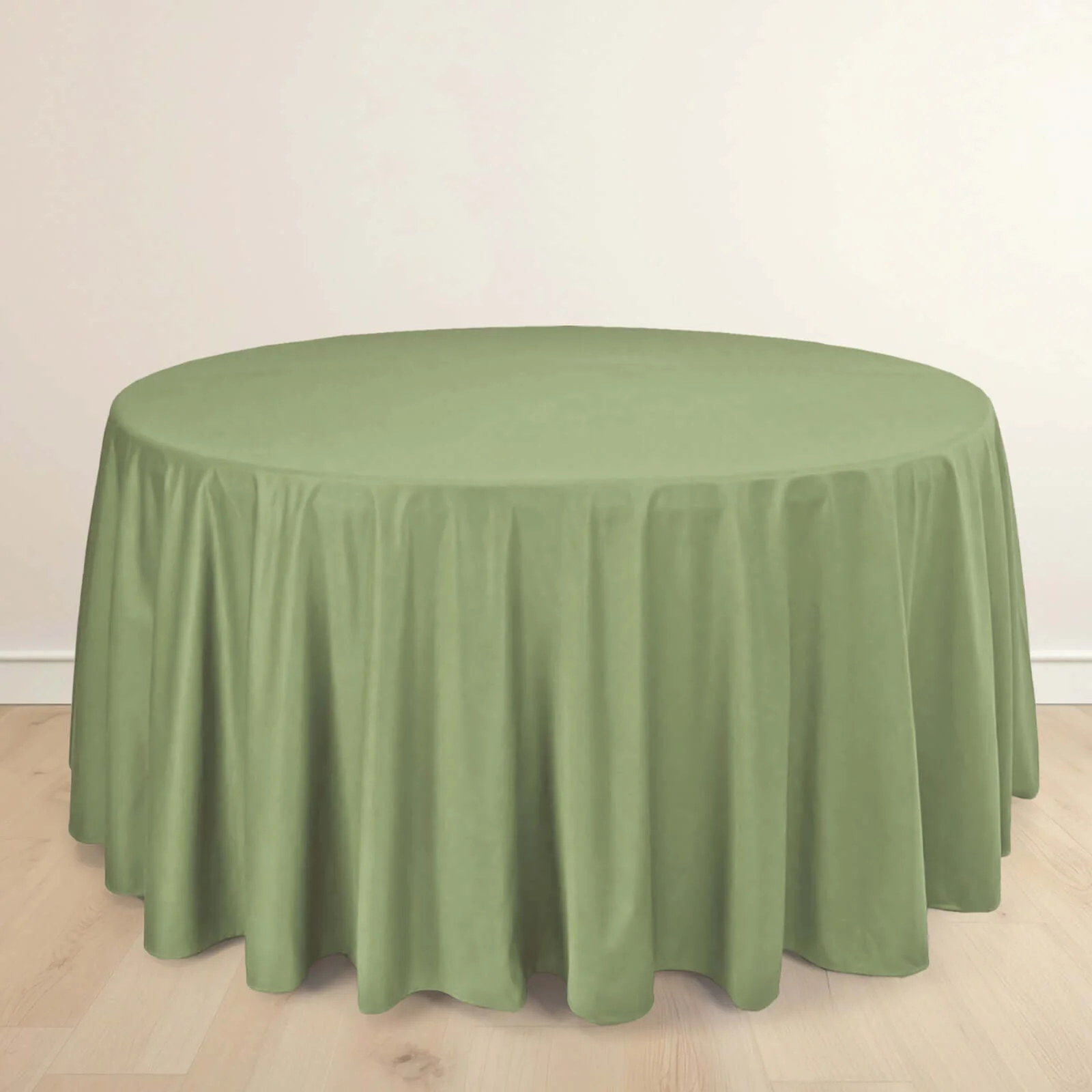 Scuba Round Tablecloth 120" Dusty Sage Green - Seamless & Wrinkle Free Table Cover