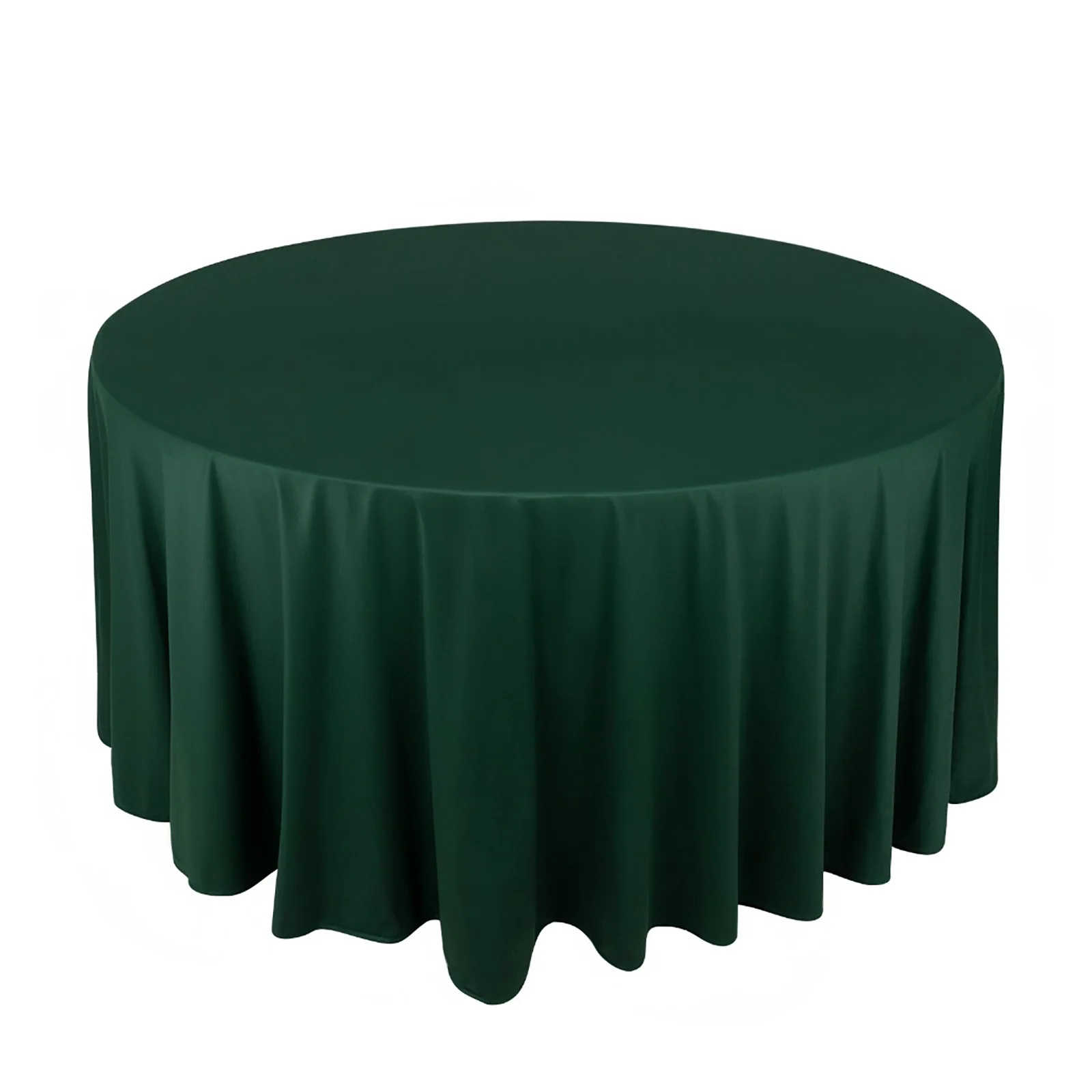 Scuba Round Tablecloth 120" Hunter Emerald Green - Seamless & Wrinkle Free Table Cover - Image 3