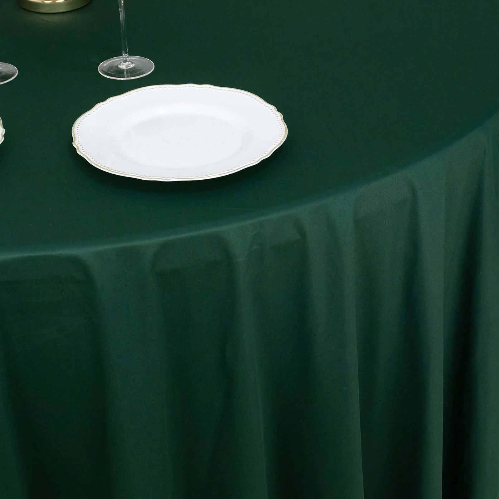 Scuba Round Tablecloth 120" Hunter Emerald Green - Seamless & Wrinkle Free Table Cover - Image 7