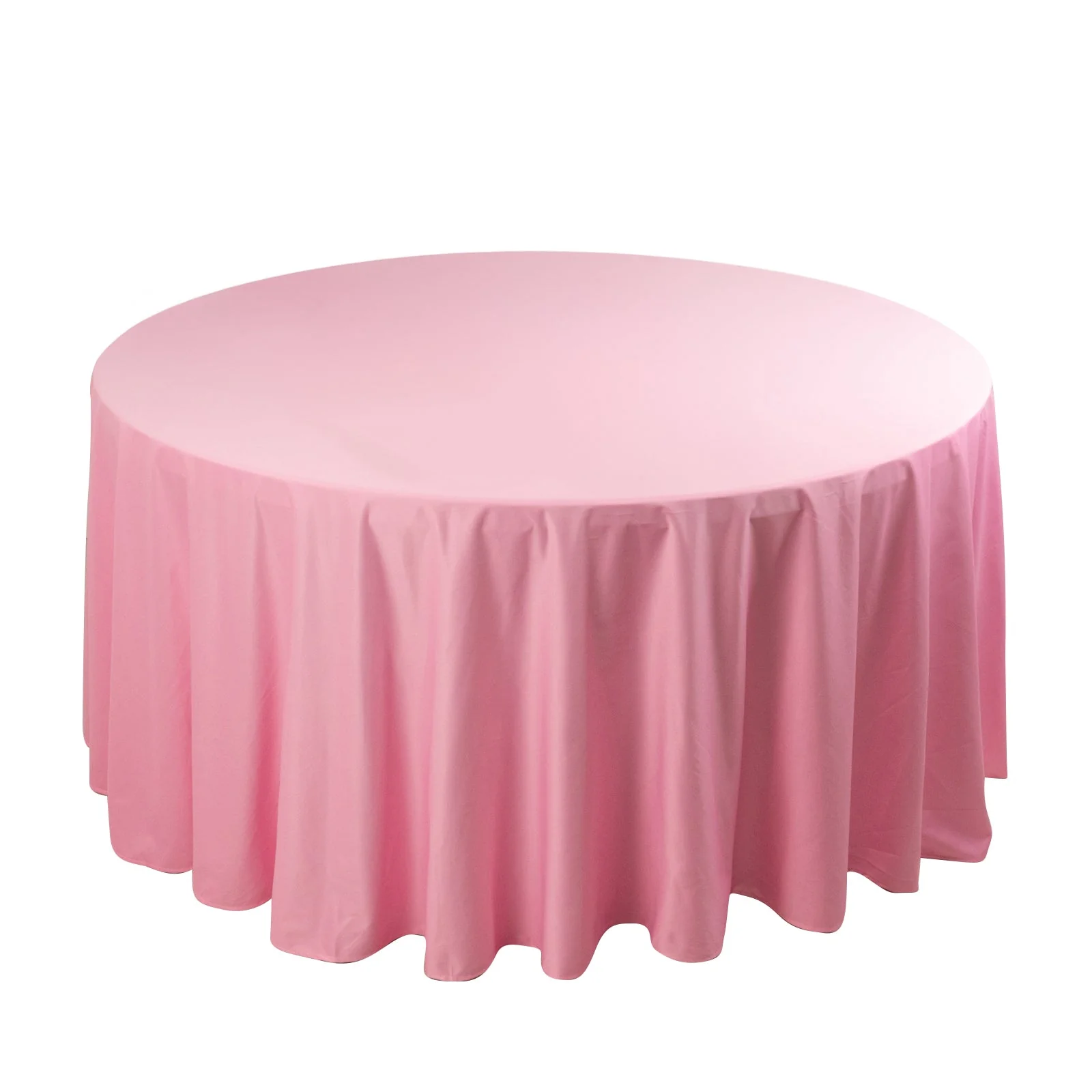 Scuba Round Tablecloth 120" Pink - Seamless & Wrinkle Free Table Cover - Image 3