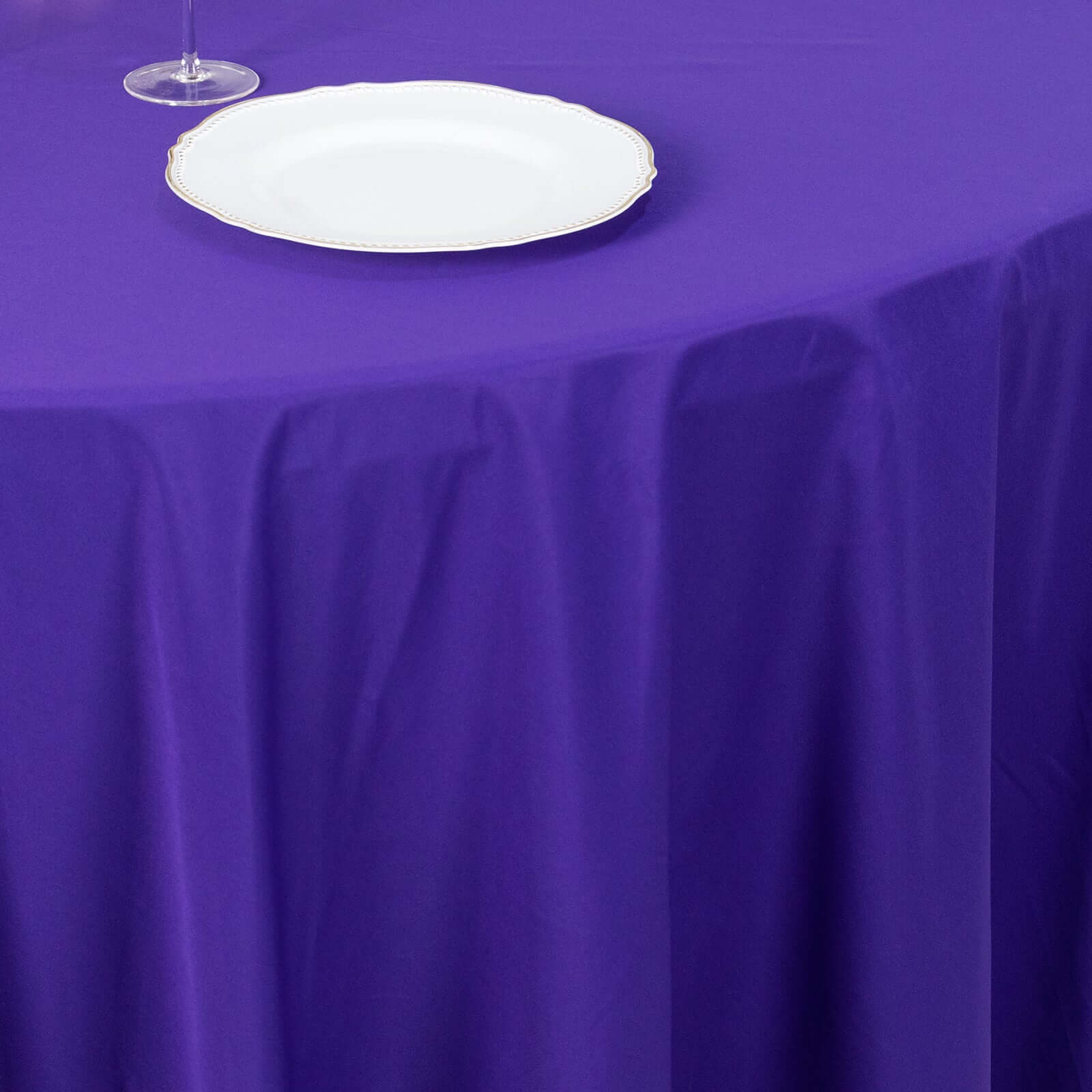 Scuba Round Tablecloth 120" Purple - Seamless & Wrinkle Free Table Cover - Image 7