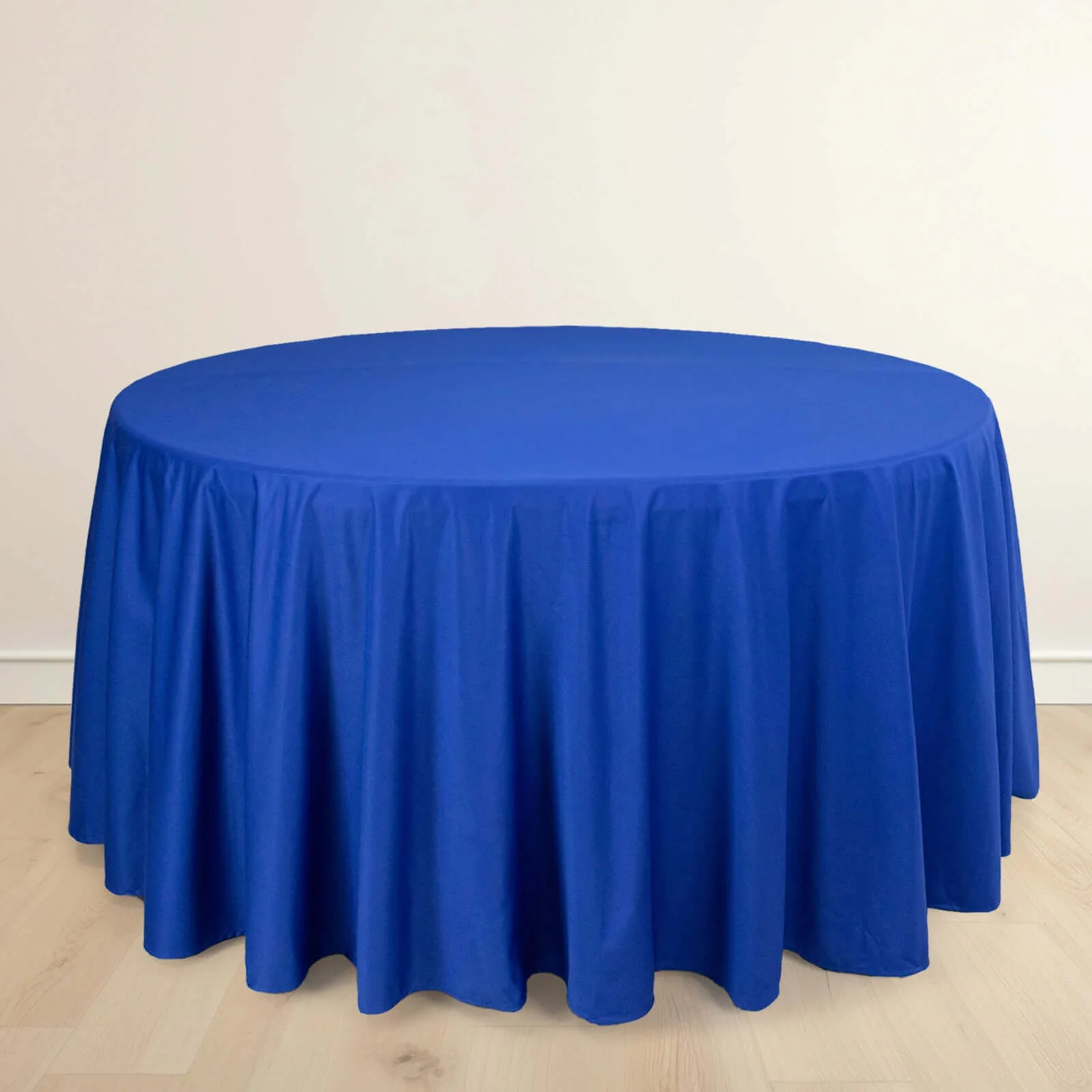 Scuba Round Tablecloth 120" Royal Blue - Seamless & Wrinkle Free Table Cover