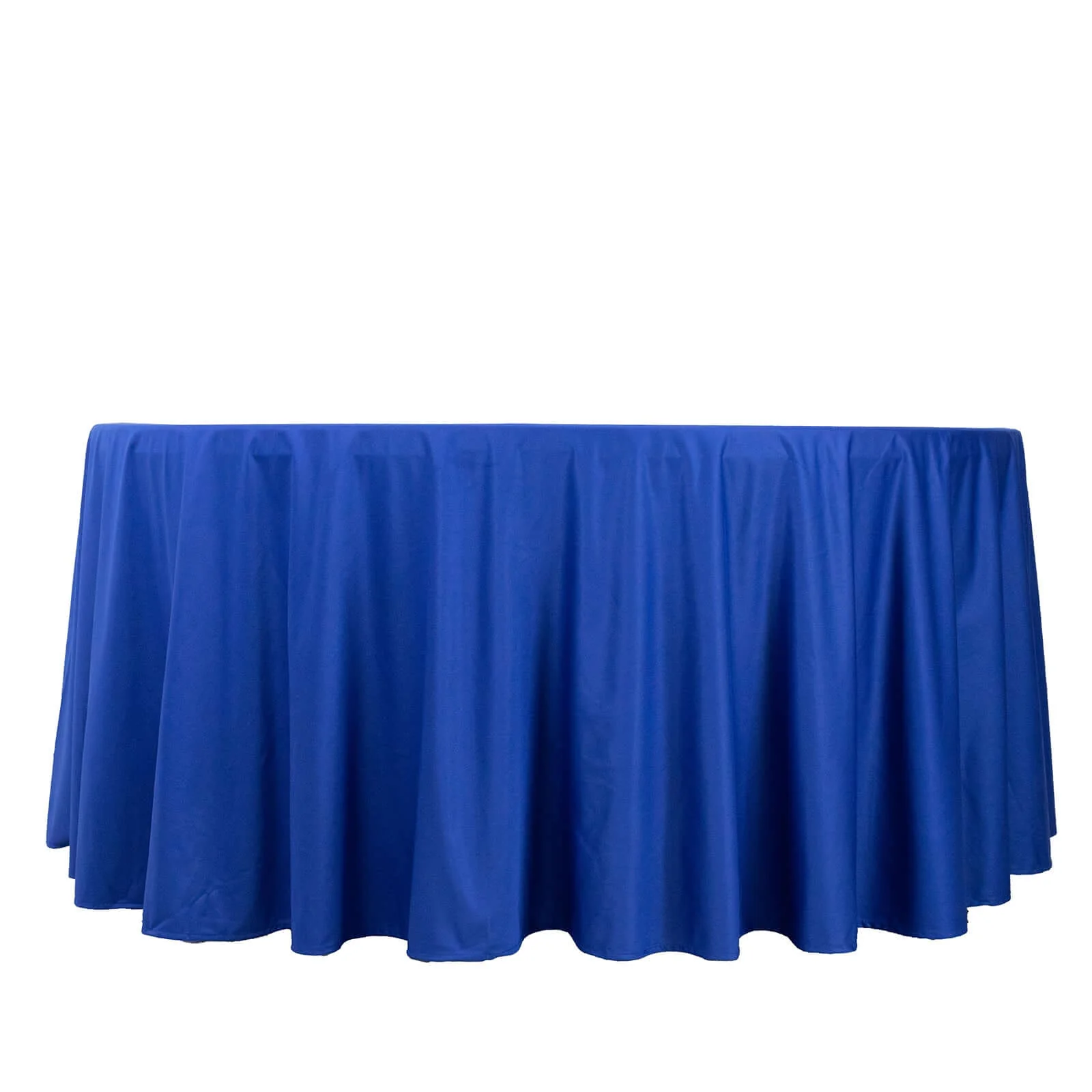 Scuba Round Tablecloth 120" Royal Blue - Seamless & Wrinkle Free Table Cover - Image 6