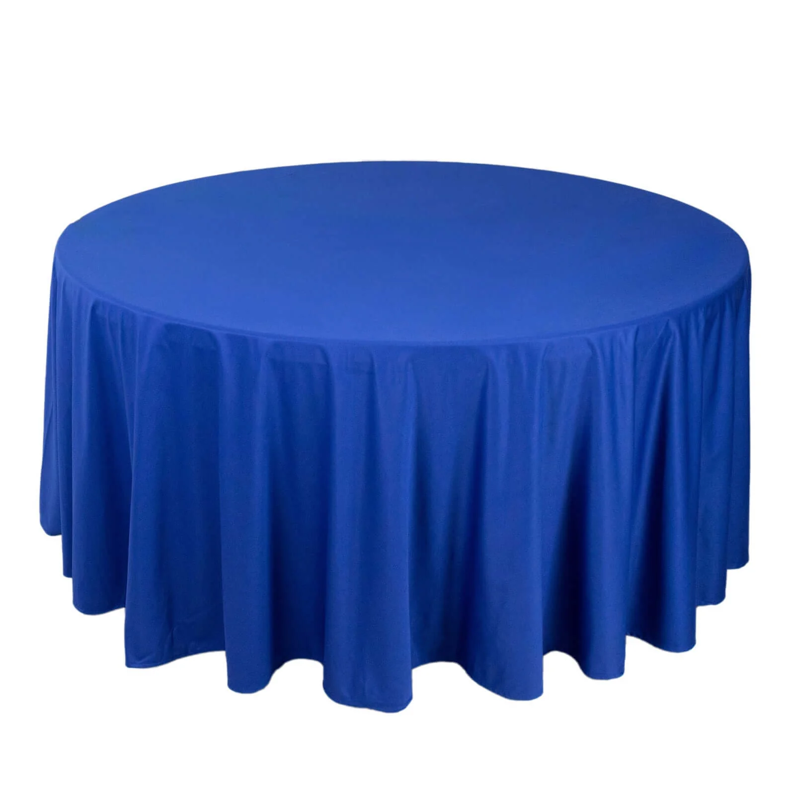 Scuba Round Tablecloth 120" Royal Blue - Seamless & Wrinkle Free Table Cover - Image 8