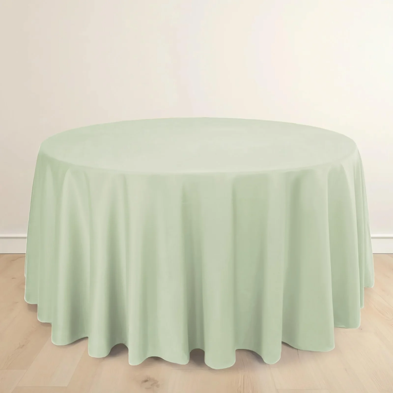 Scuba Round Tablecloth 120" Sage Green - Seamless & Wrinkle Free Table Cover