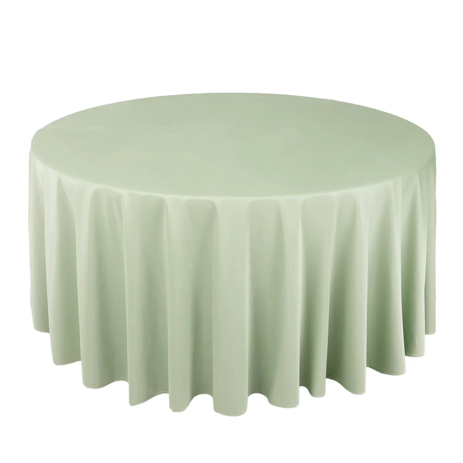 Scuba Round Tablecloth 120" Sage Green - Seamless & Wrinkle Free Table Cover - Image 3