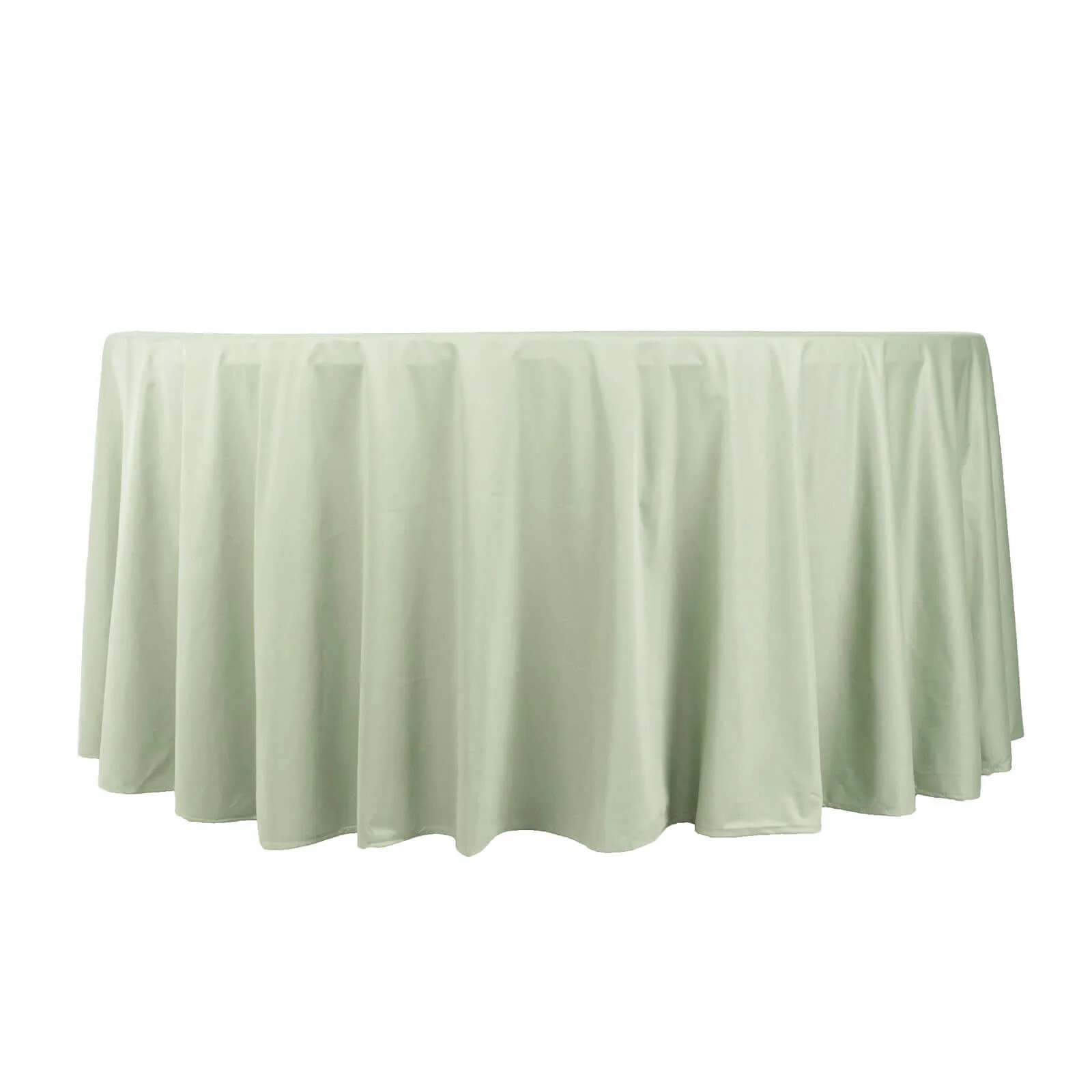 Scuba Round Tablecloth 120" Sage Green - Seamless & Wrinkle Free Table Cover - Image 6