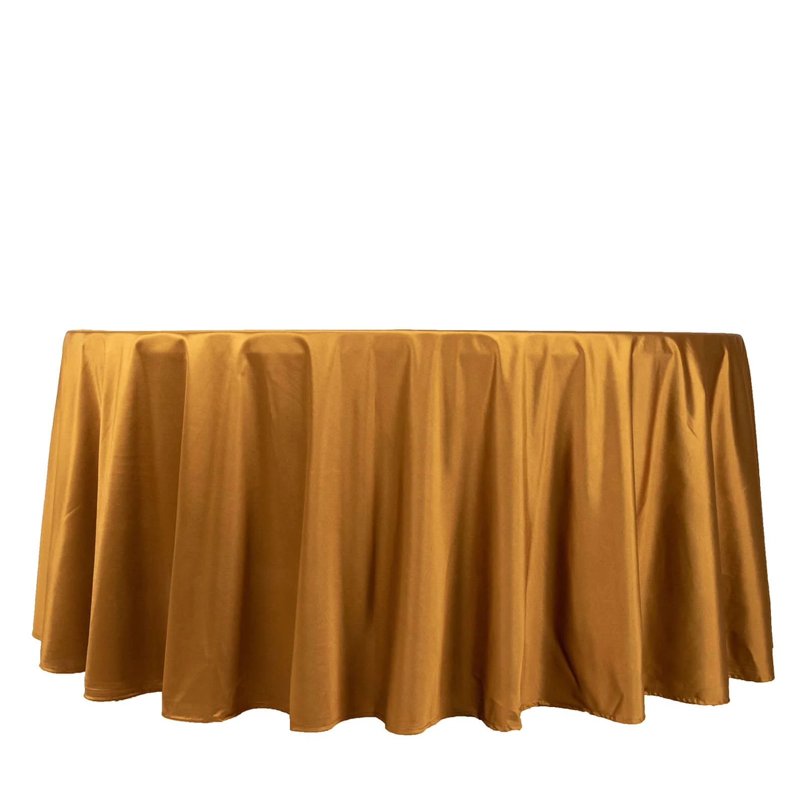 Scuba Round Tablecloth 120" Shimmer Gold - Wrinkle Free & Stain Resistant Seamless Table Cover - Image 6