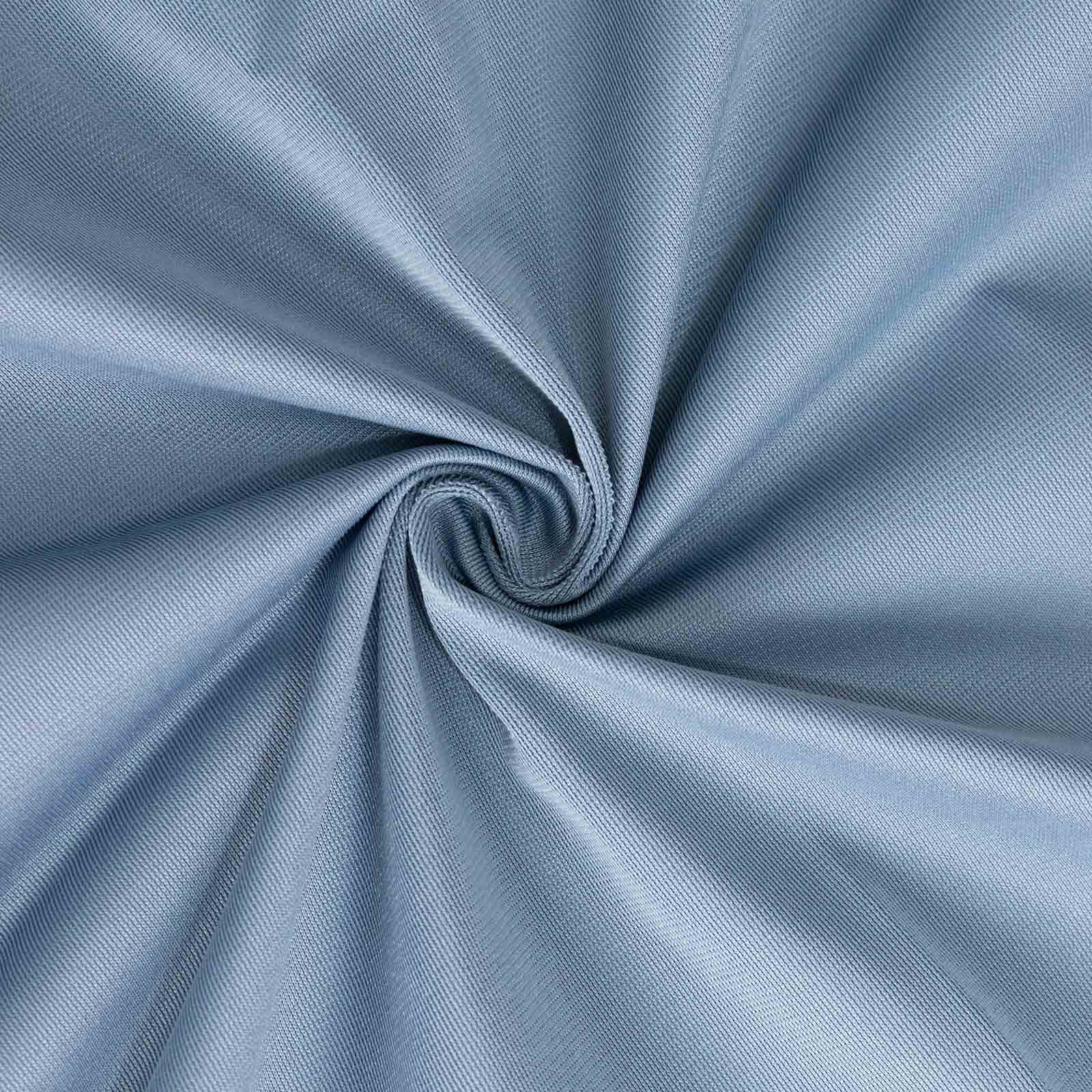 Scuba Round Tablecloth 132" Dusty Blue - Seamless & Wrinkle Free Table Cover - Image 8