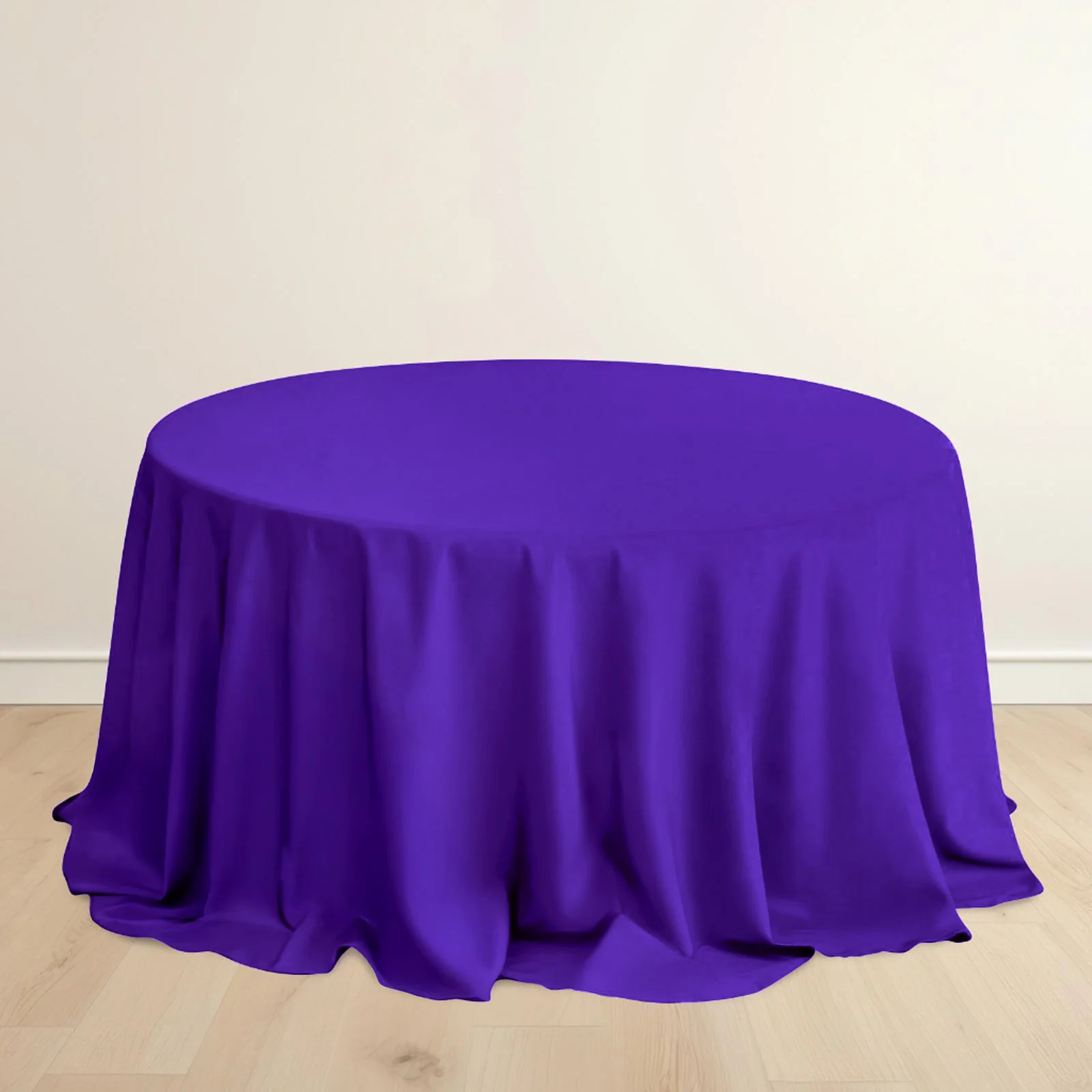 Scuba Round Tablecloth 132" Purple - Seamless & Wrinkle Free Table Cover