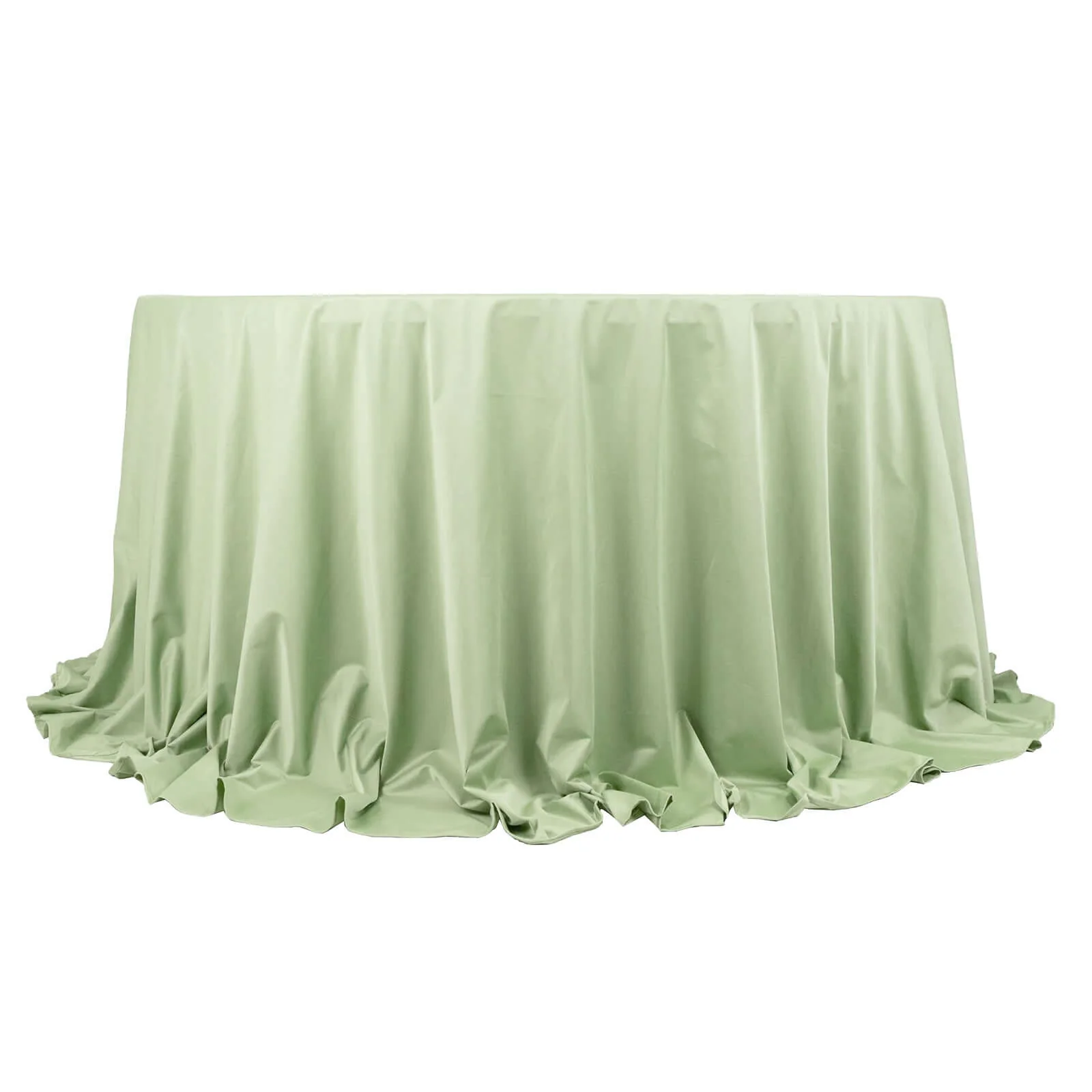 Scuba Round Tablecloth 132" Sage Green - Seamless & Wrinkle Free Table Cover - Image 6