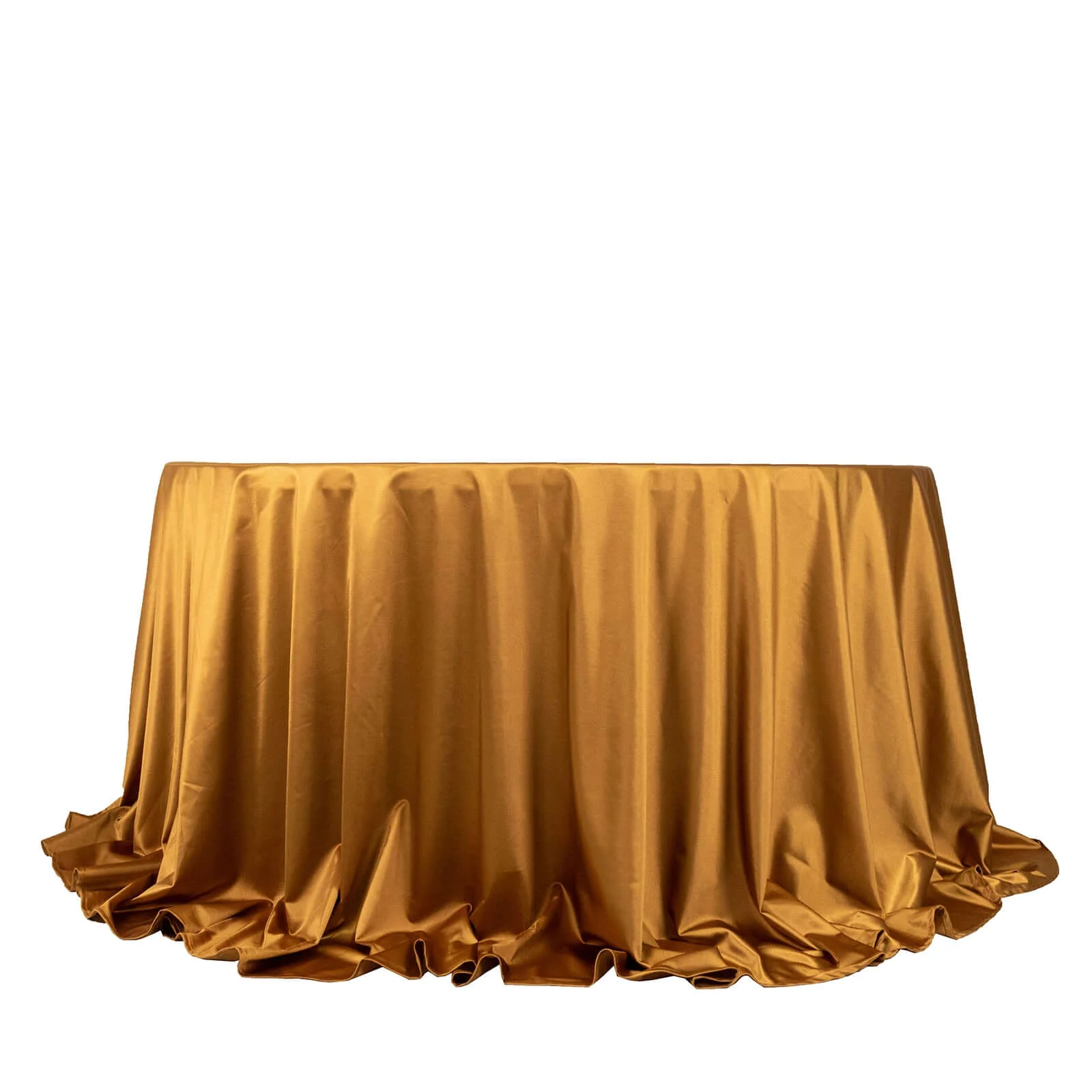 Scuba Round Tablecloth 132" Shimmer Gold - Wrinkle Free & Stain Resistant Seamless Table Cover - Image 6