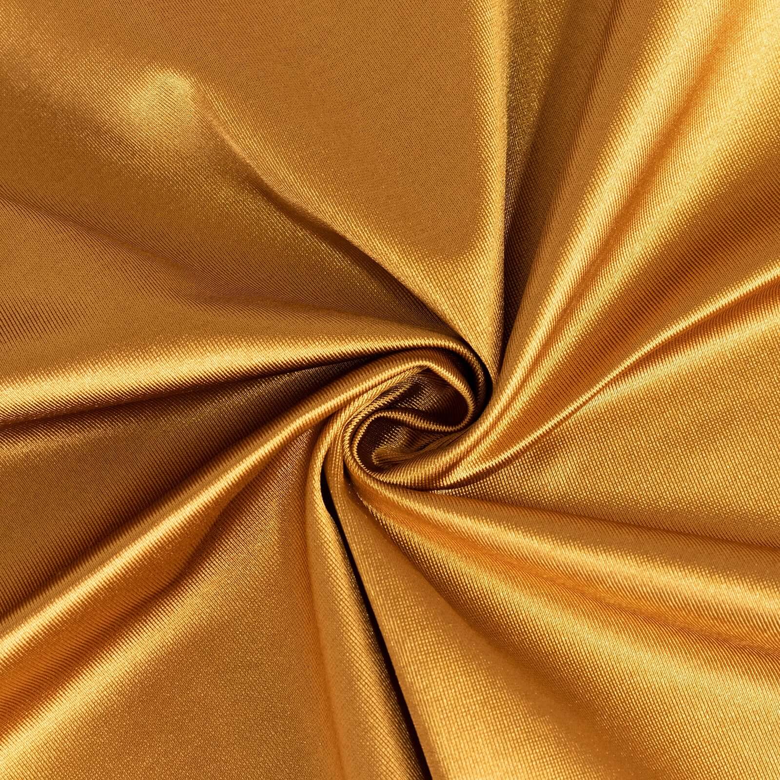 Scuba Round Tablecloth 132" Shimmer Gold - Wrinkle Free & Stain Resistant Seamless Table Cover - Image 7