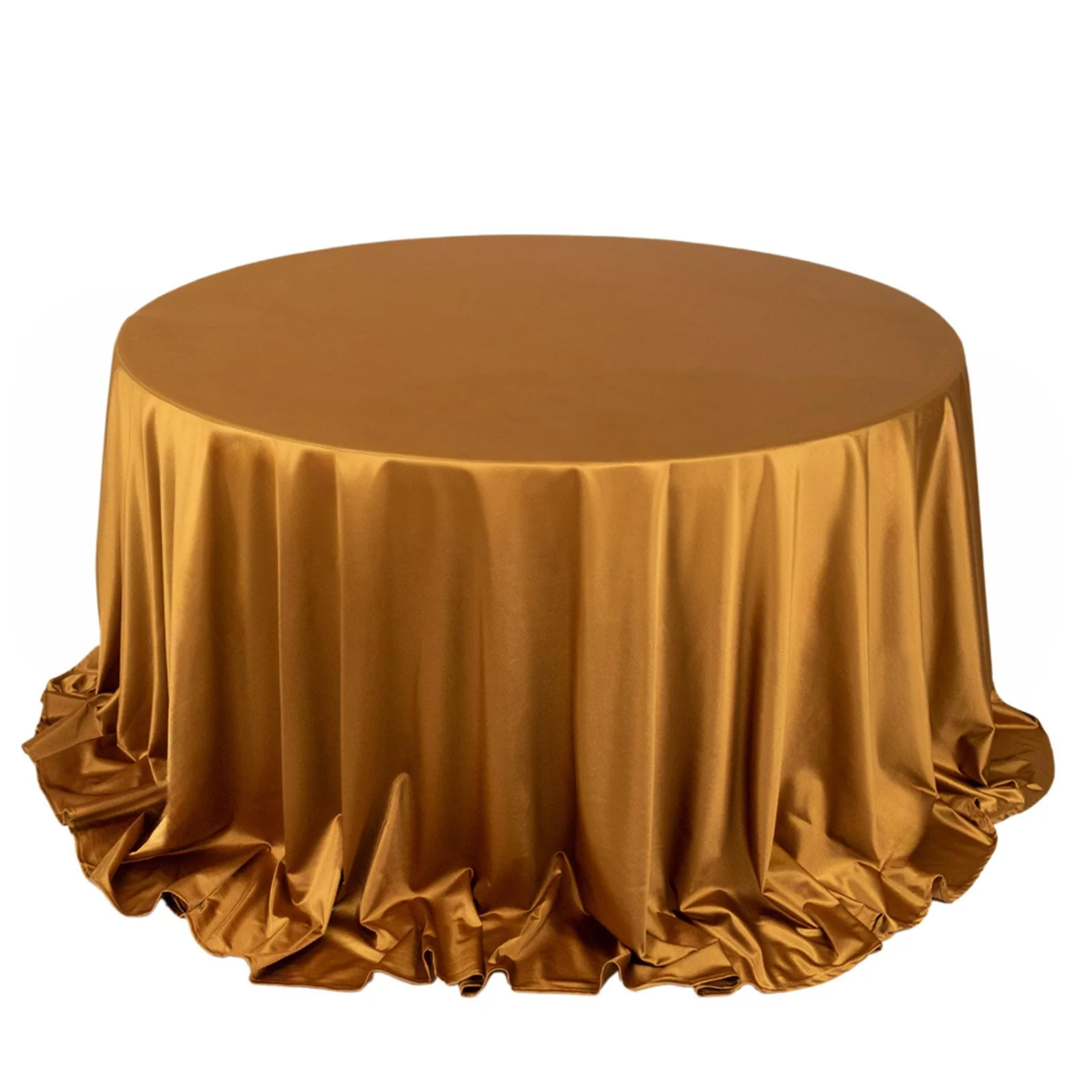 Scuba Round Tablecloth 132" Shimmer Gold - Wrinkle Free & Stain Resistant Seamless Table Cover - Image 8