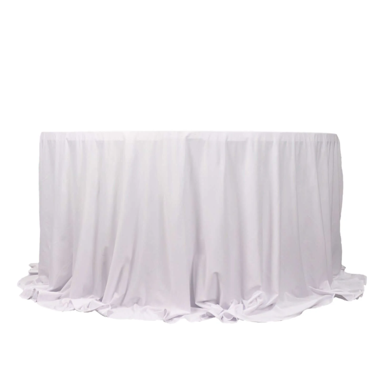 Scuba Round Tablecloth 132" White - Wrinkle Free & Stain Resistant Sophisticated Seamless Table Cover - Image 7
