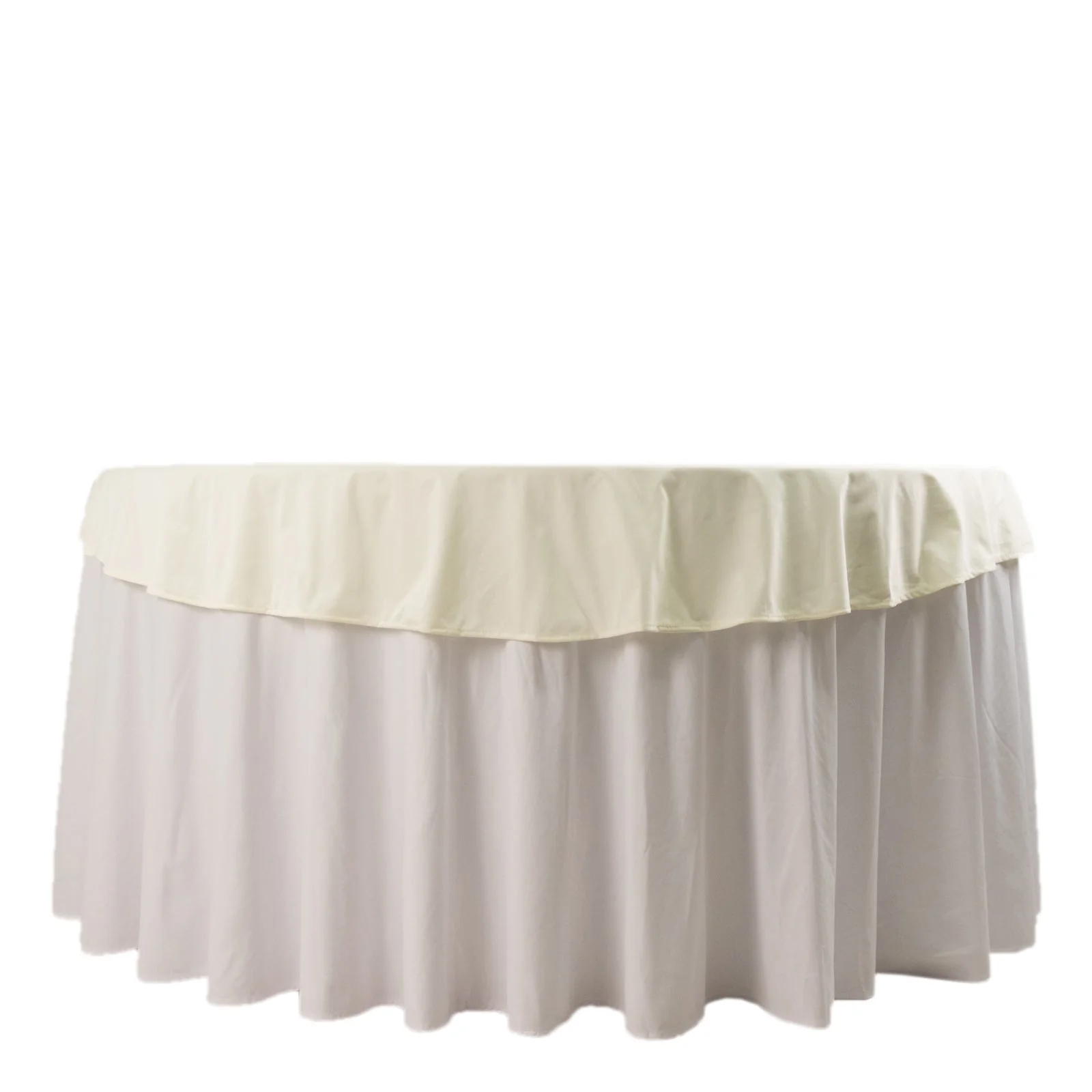 Scuba Round Tablecloth 70" Ivory - Wrinkle Free Table Cover - Image 6