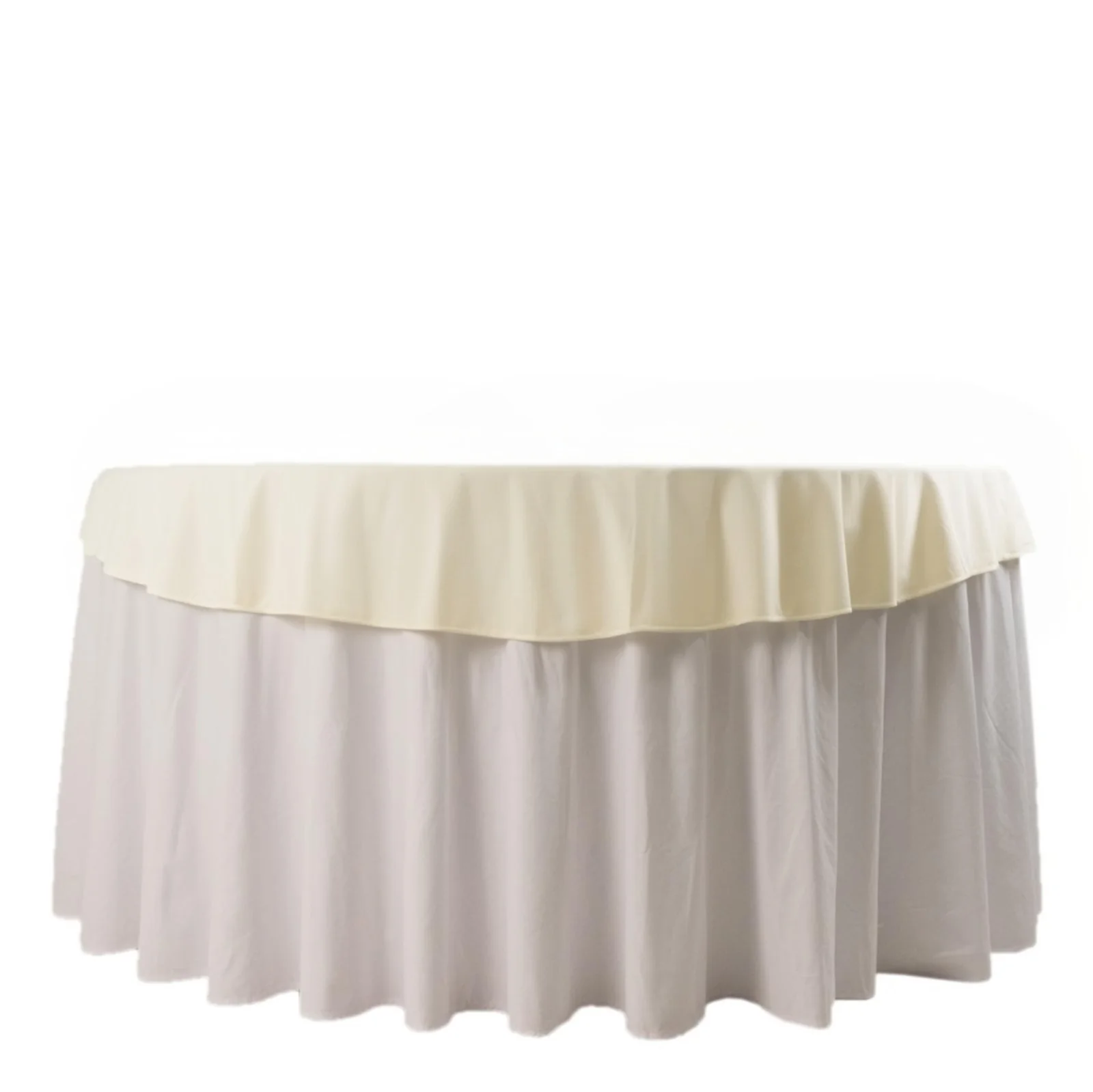 Scuba Round Tablecloth 70" Ivory - Wrinkle Free Table Cover - Image 7