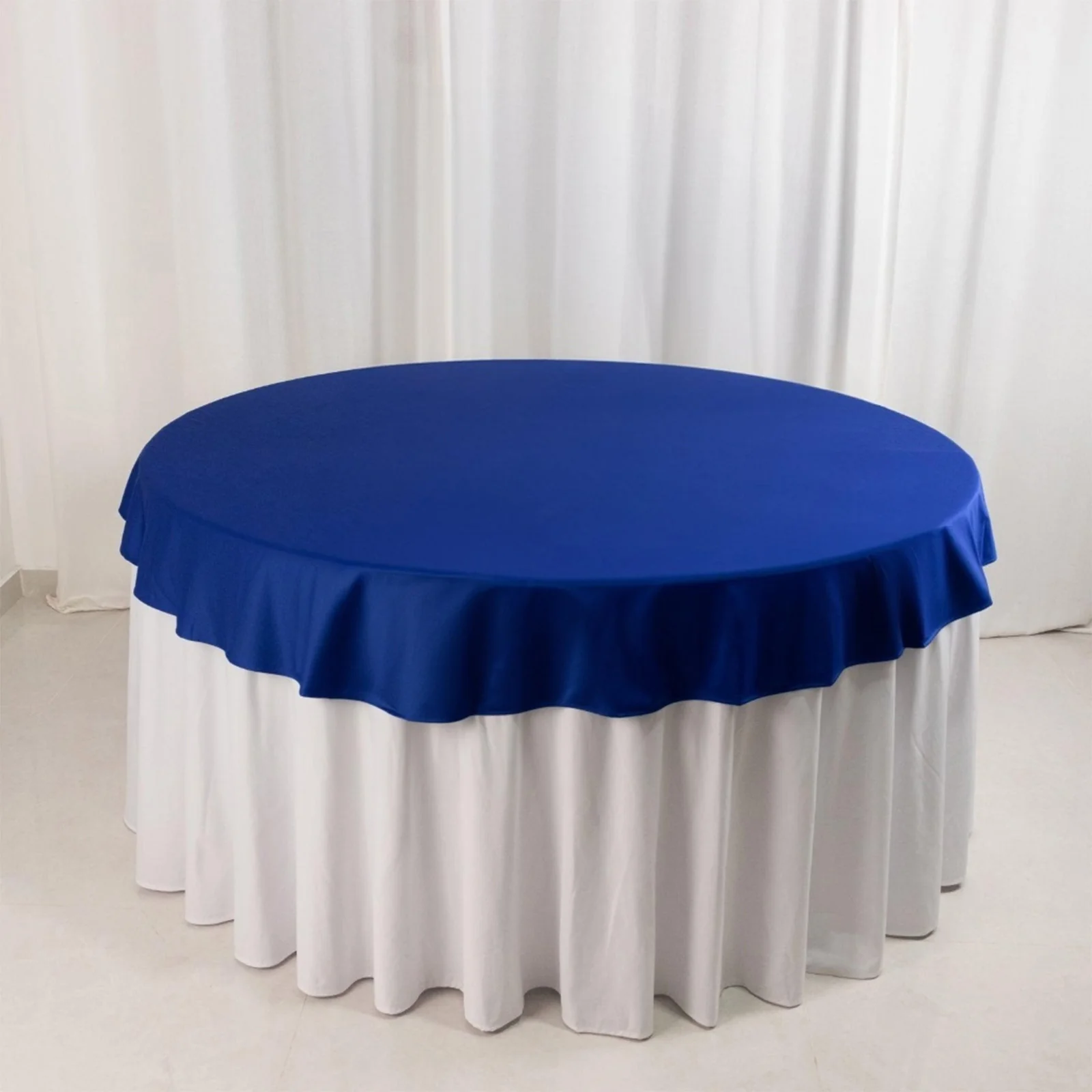 Scuba Round Tablecloth 70" Royal Blue - Wrinkle Free Table Cover
