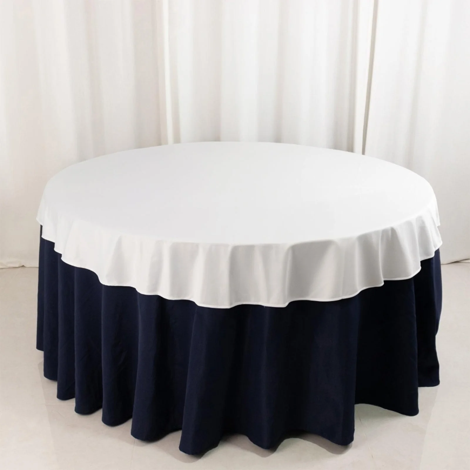 Scuba Round Tablecloth 70" White - Wrinkle Free & Stain Resistant Sophisticated Table Cover
