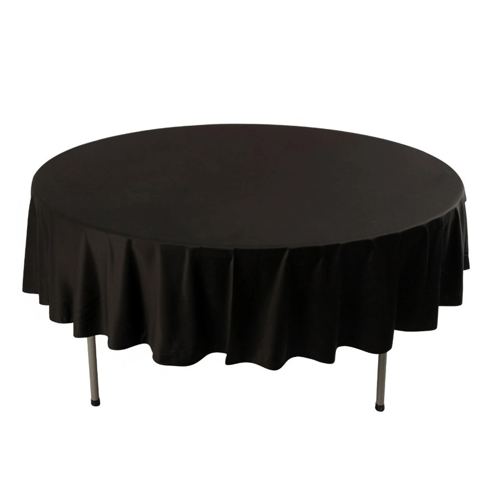 Scuba Round Tablecloth 90" Black - Wrinkle Free & Stain Resistant Sophisticated Table Cover - Image 10