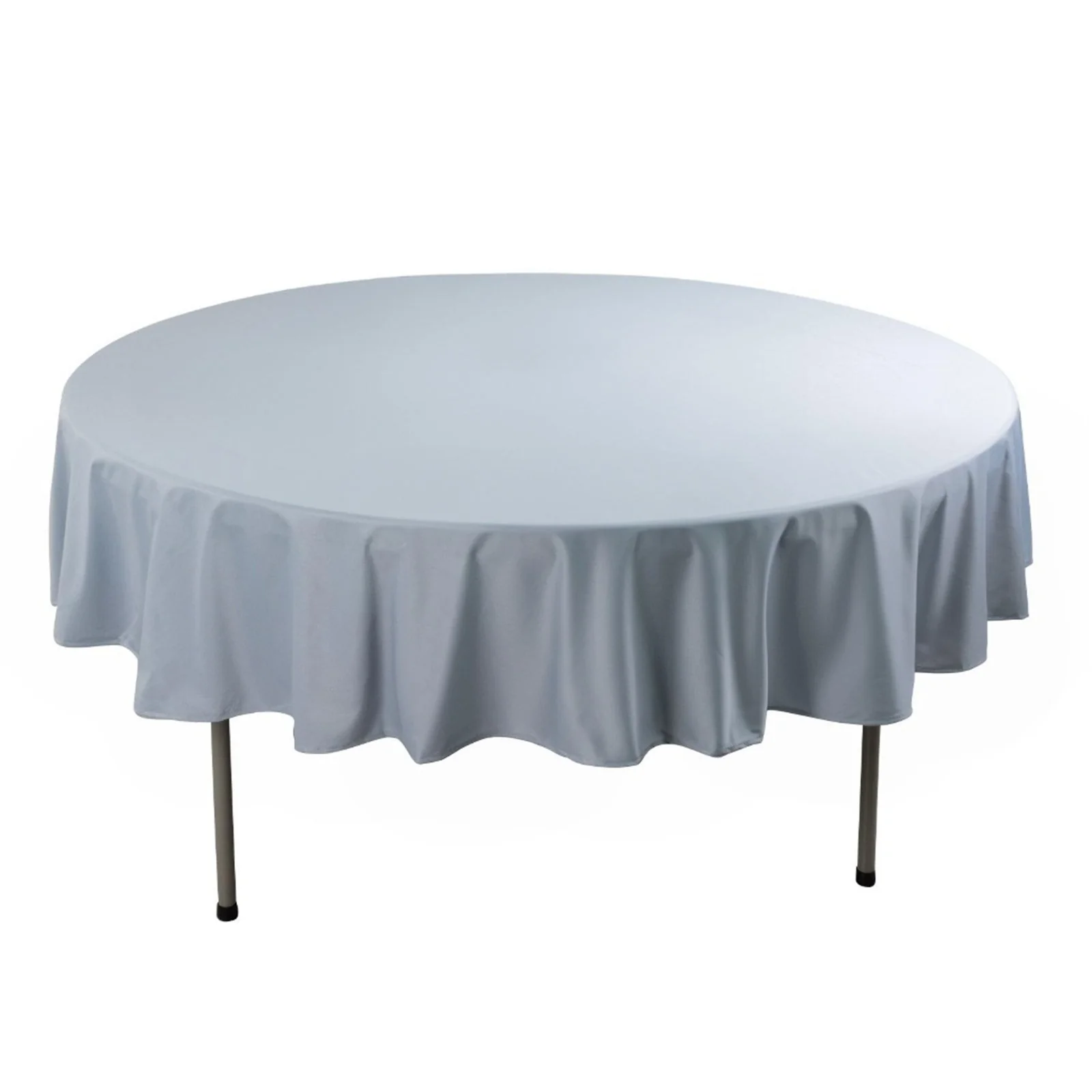 Scuba Round Tablecloth 90" Dusty Blue - Wrinkle Free Table Cover - Image 9