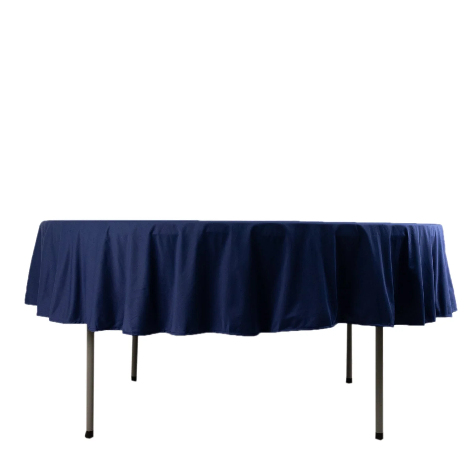Scuba Round Tablecloth 90" Navy Blue - Wrinkle Free Table Cover - Image 7