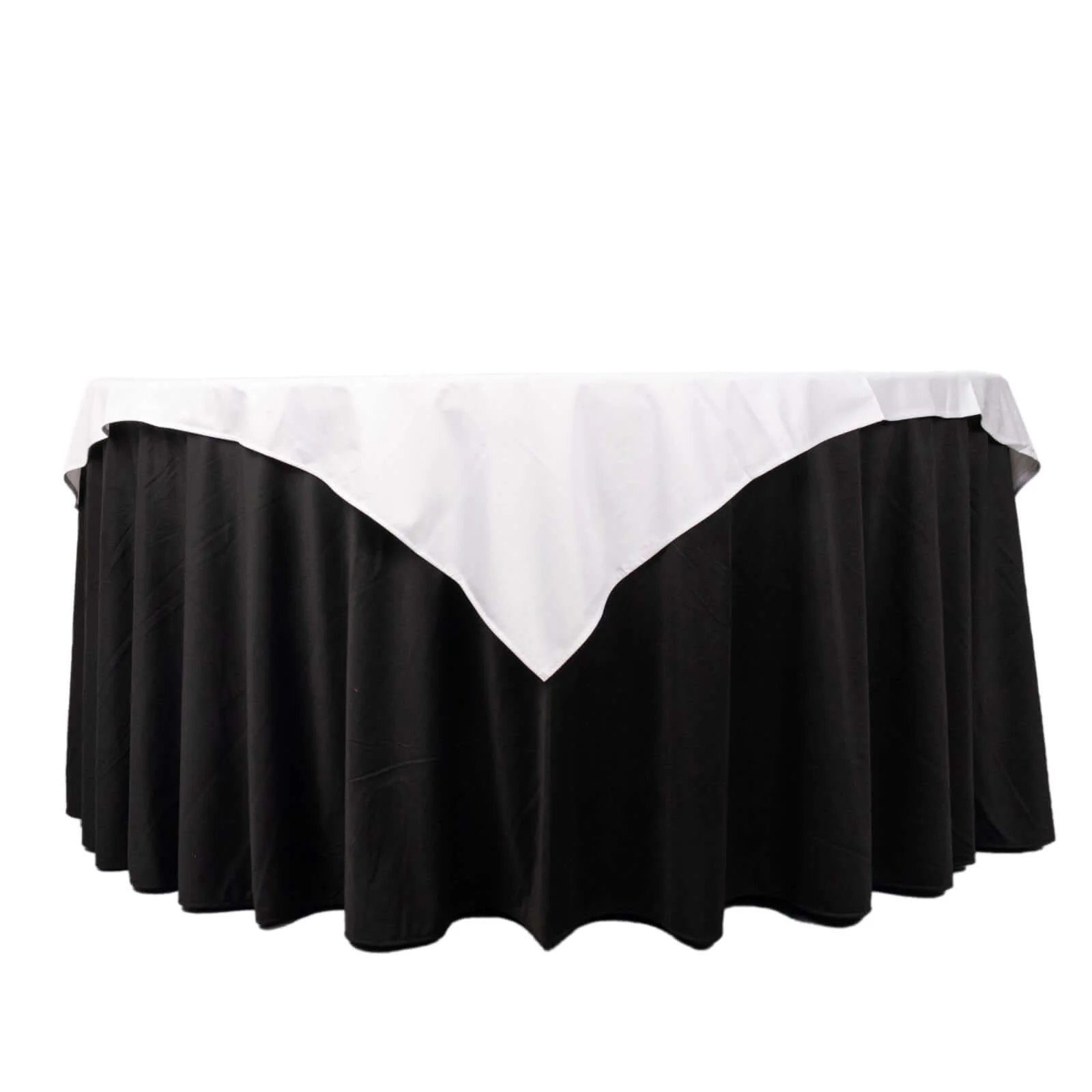 Scuba Square Table Overlay 54"x54" White - Wrinkle Free & Stain Resistant Sophisticated Table Topper - Image 6
