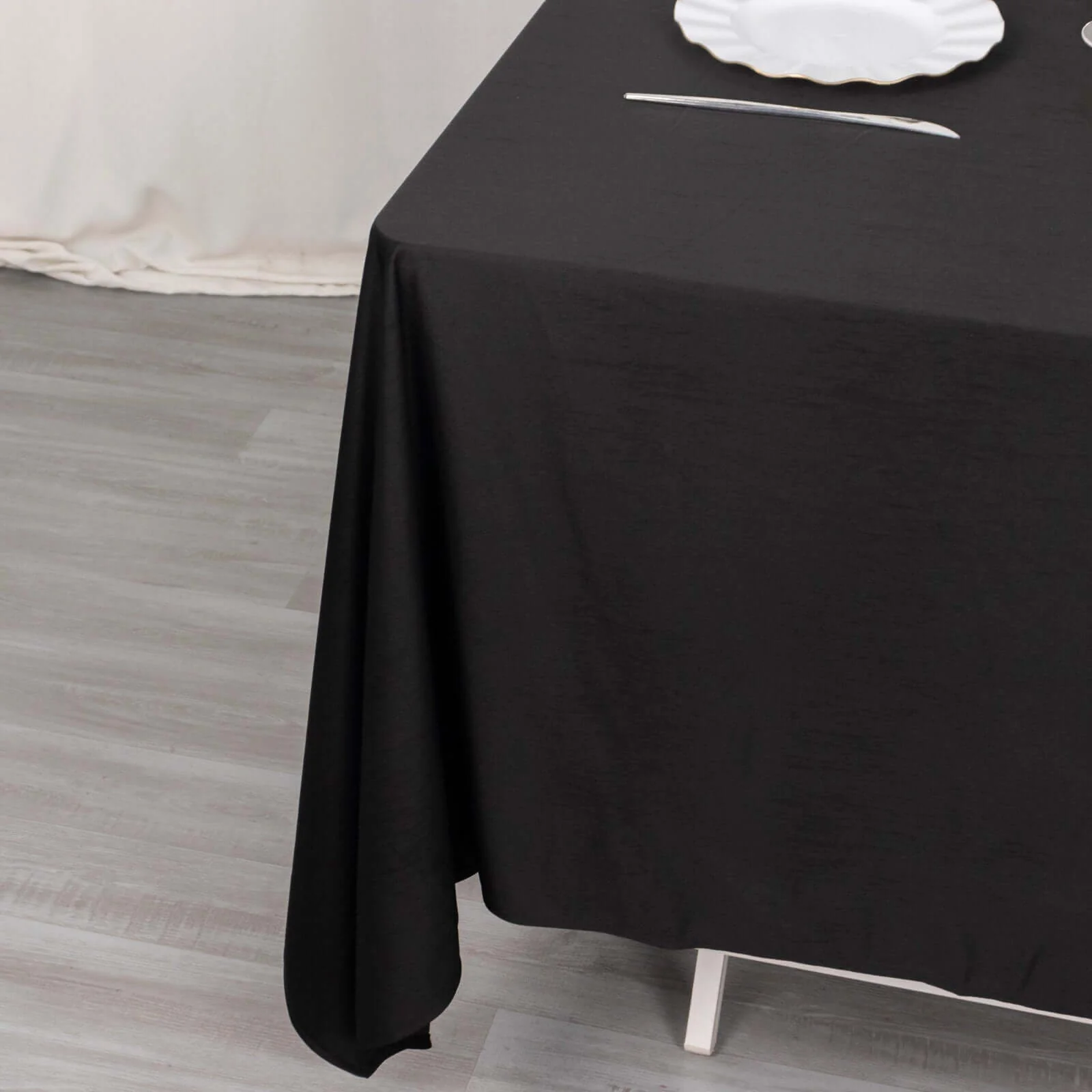 Scuba Square Table Overlay 70"x70" Black - Wrinkle Free & Stain Resistant Table Topper for Any Occasion - Image 2