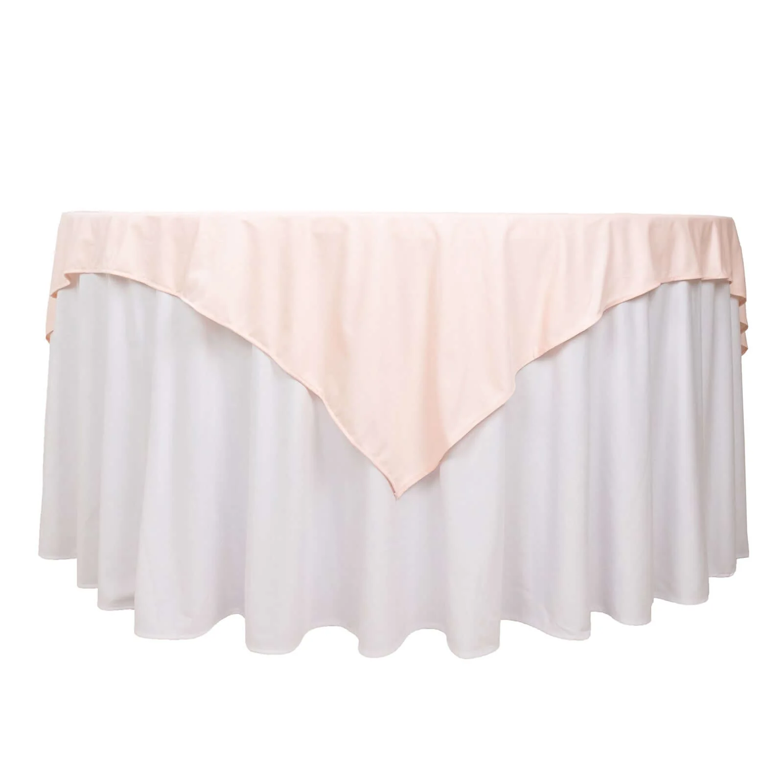 Scuba Square Table Overlay 70"x70" Blush - Wrinkle Free & Stain Resistant Table Topper - Image 3