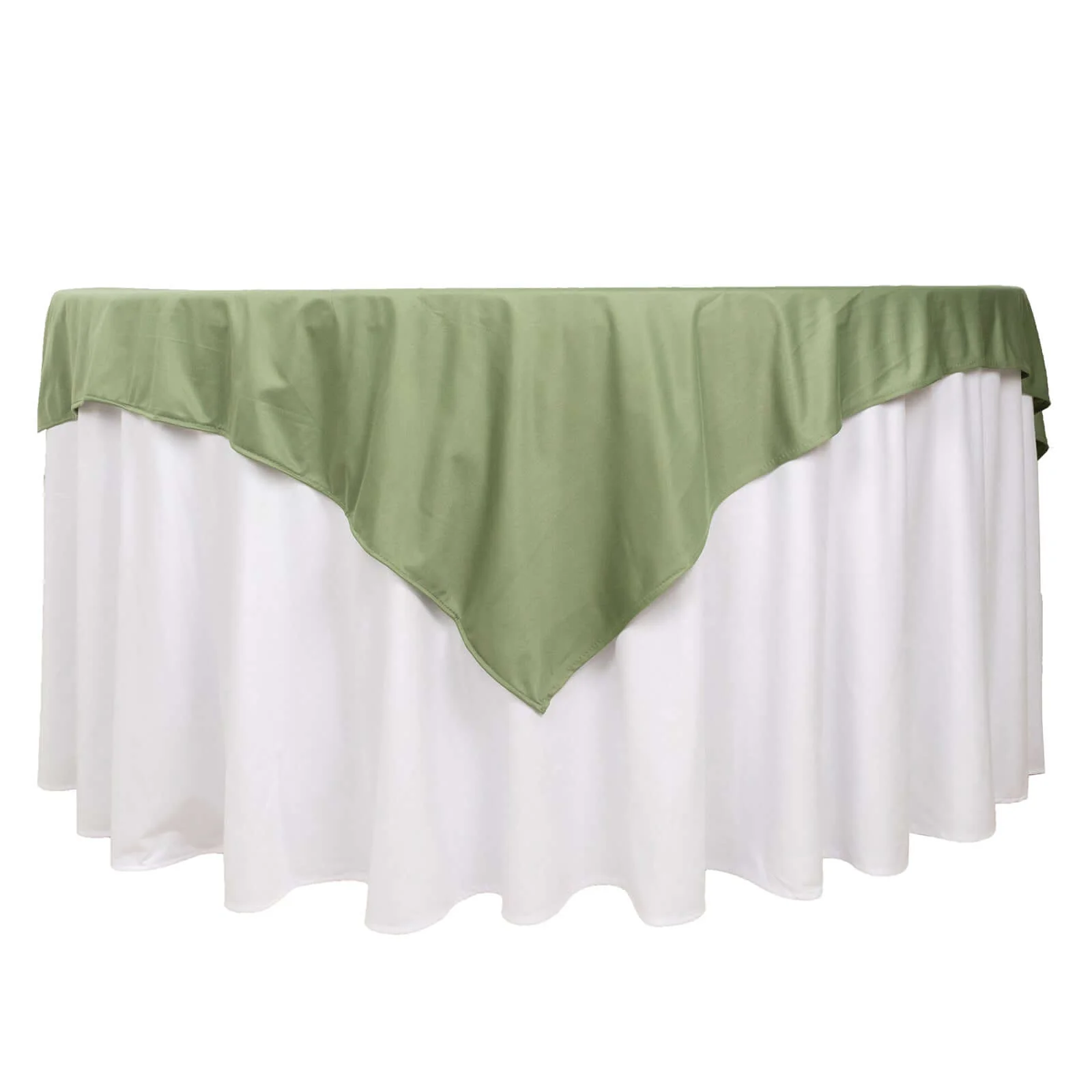 Scuba Square Table Overlay 70"x70" Dusty Sage Green - Wrinkle Free & Stain Resistant Table Topper - Image 3
