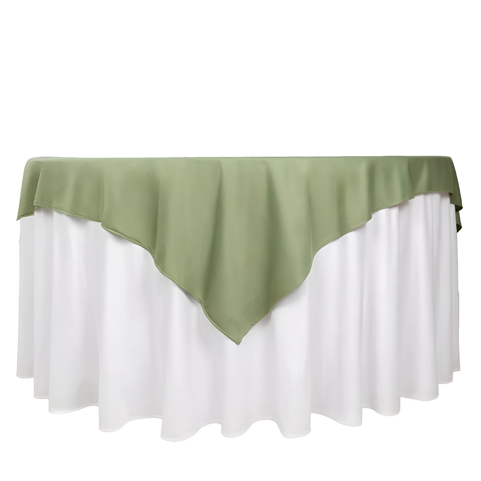 Scuba Square Table Overlay 70"x70" Dusty Sage Green - Wrinkle Free & Stain Resistant Table Topper - Image 7