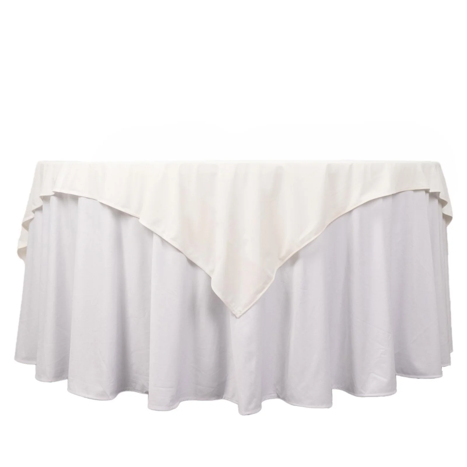 Scuba Square Table Overlay 70"x70" Ivory - Wrinkle Free & Stain Resistant Table Topper - Image 5